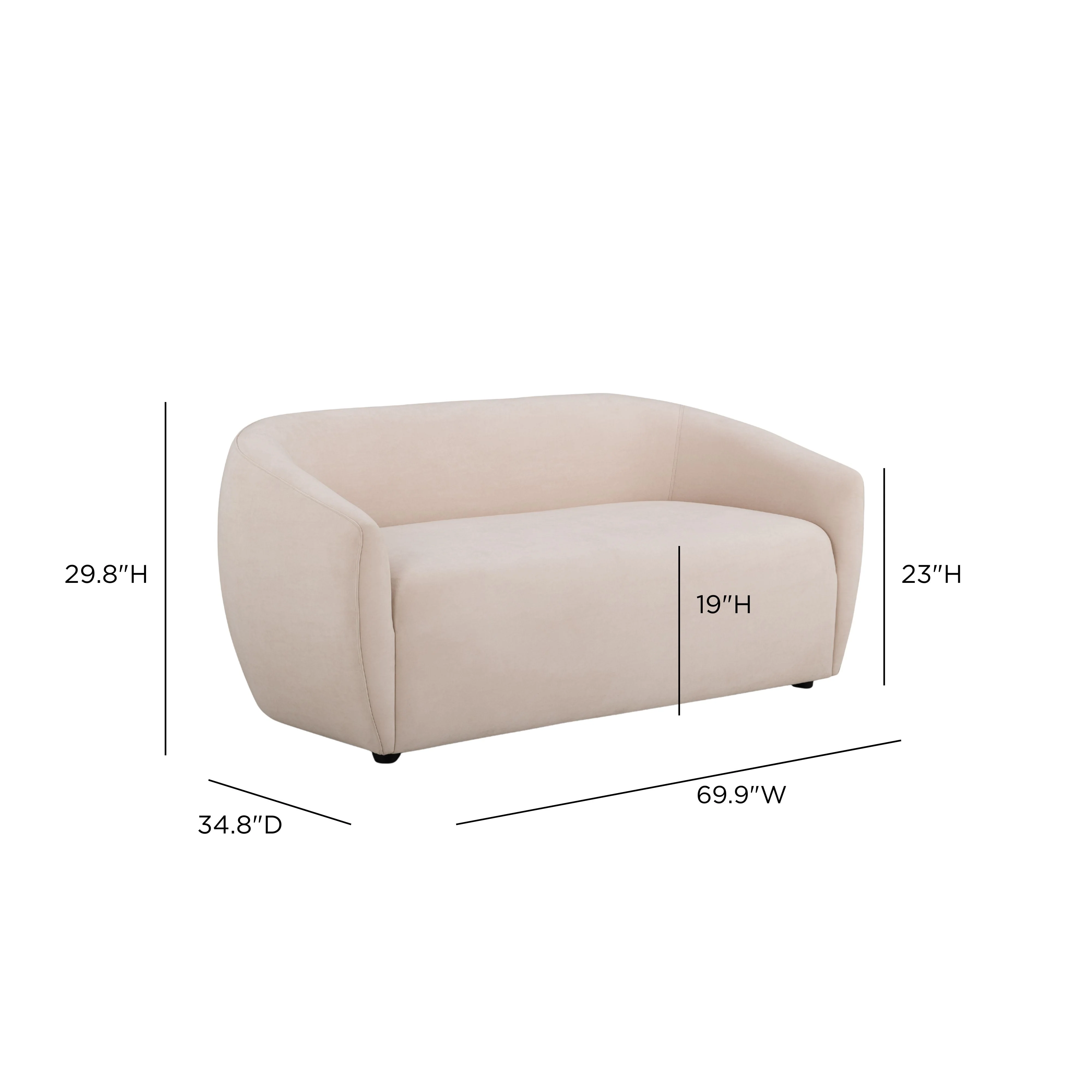 Jordan 70" Textured Performance Velvet Loveseat - Image 6