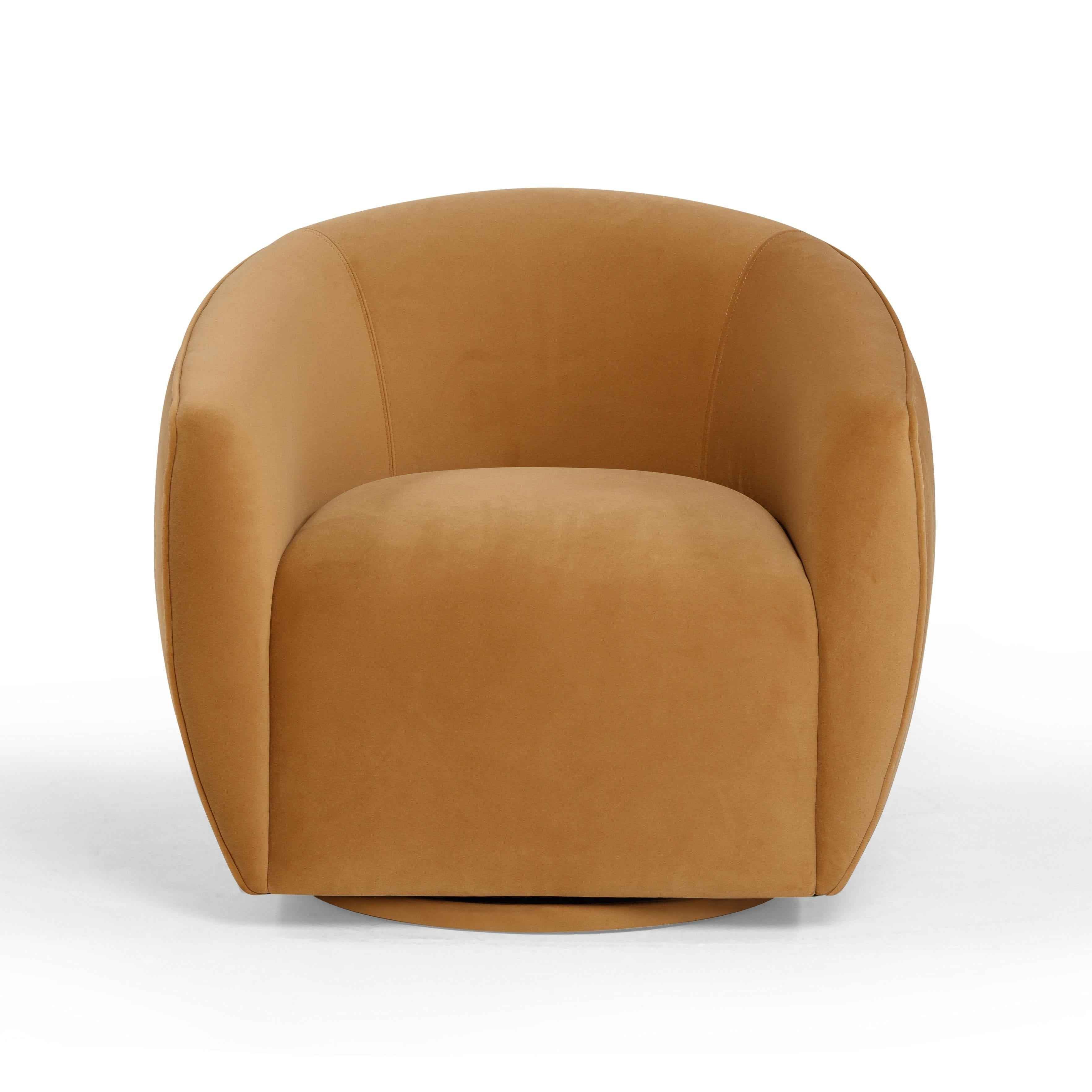 Jordan Performance Velvet Swivel Accent Chair - Image 3