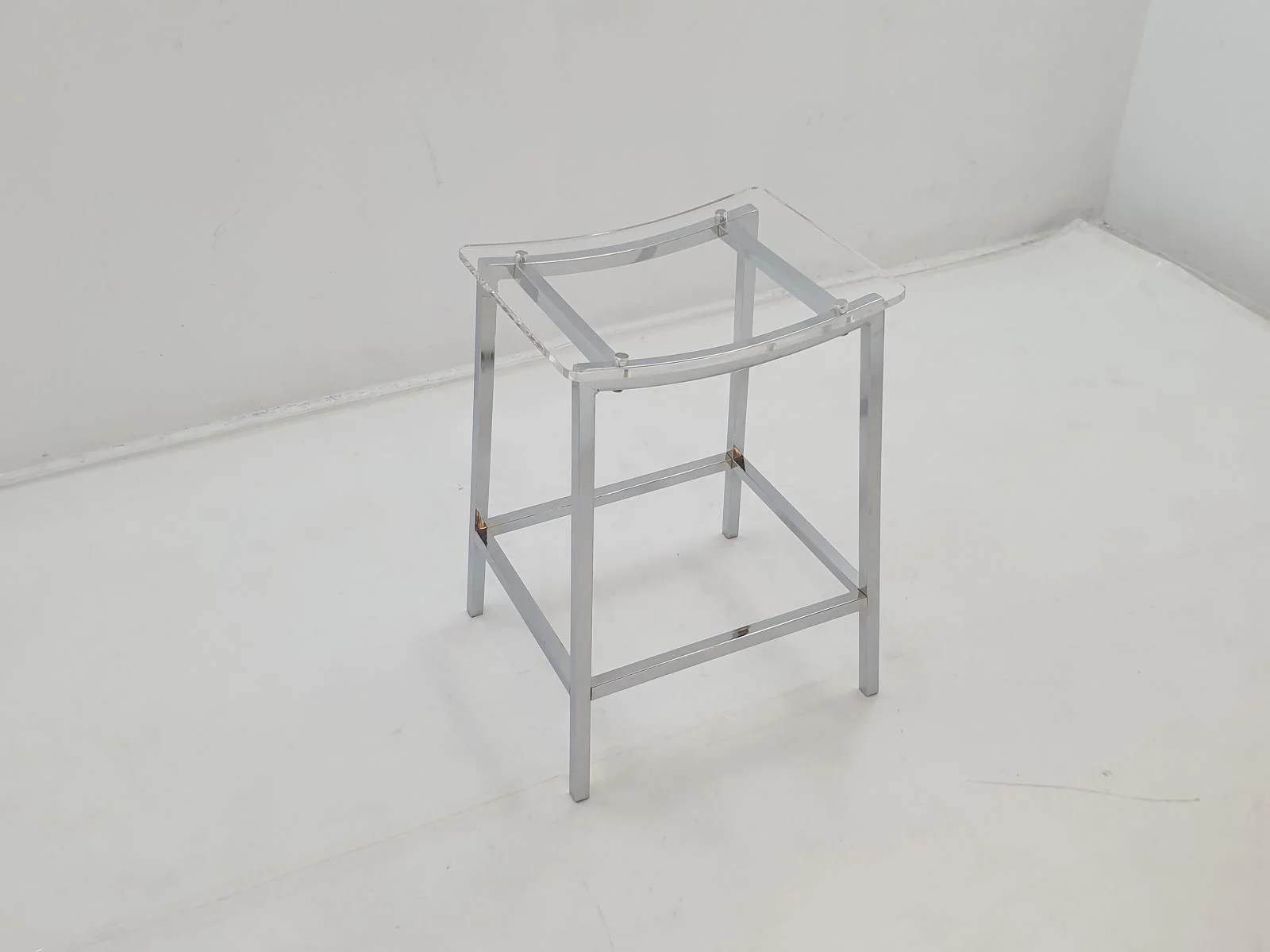 Jovani Acrylic Backless Counter Height Bar Stools Clear and Chrome (Set of 2) - Image 3