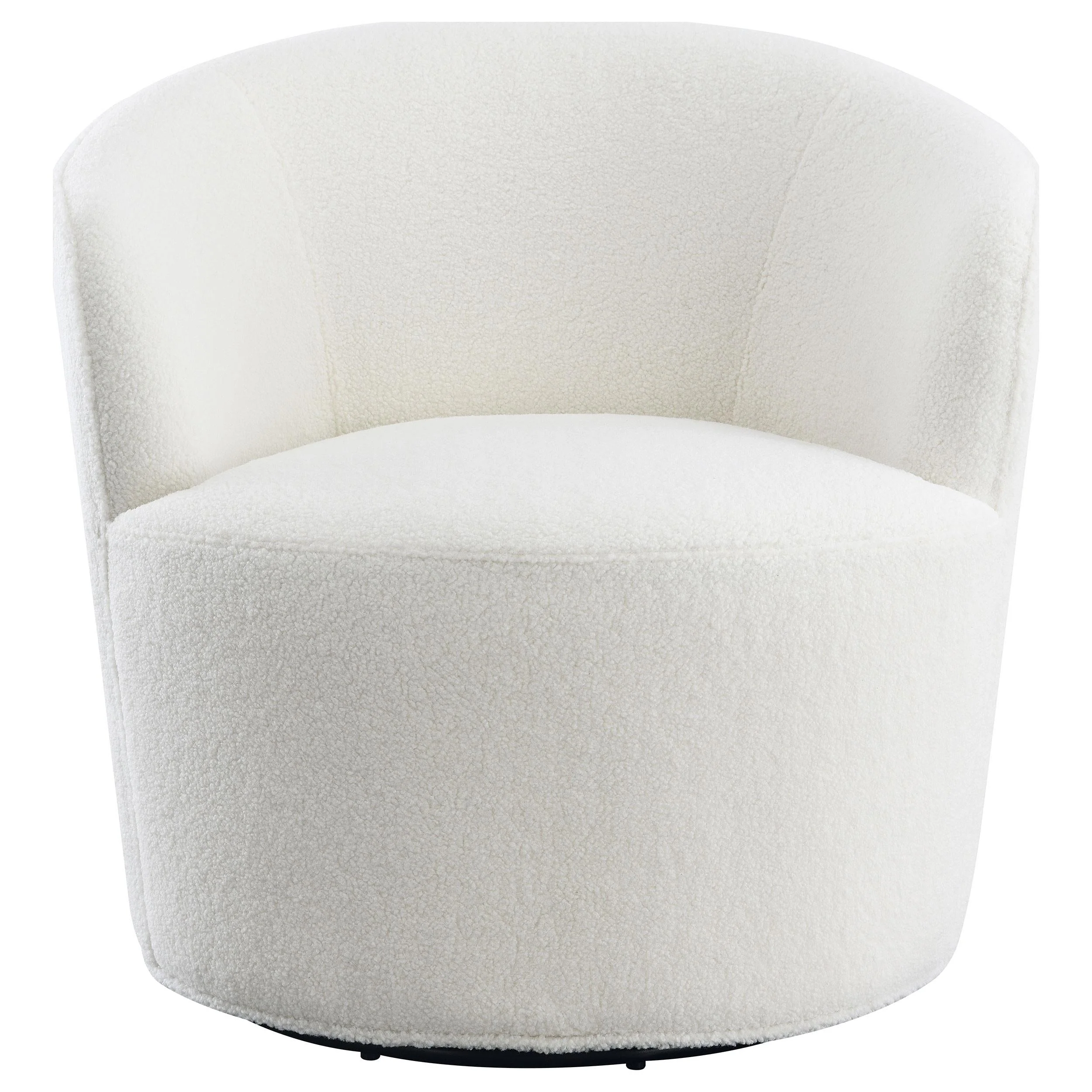 Joyce Upholstered Barrel Back Swivel Chair White - Image 3