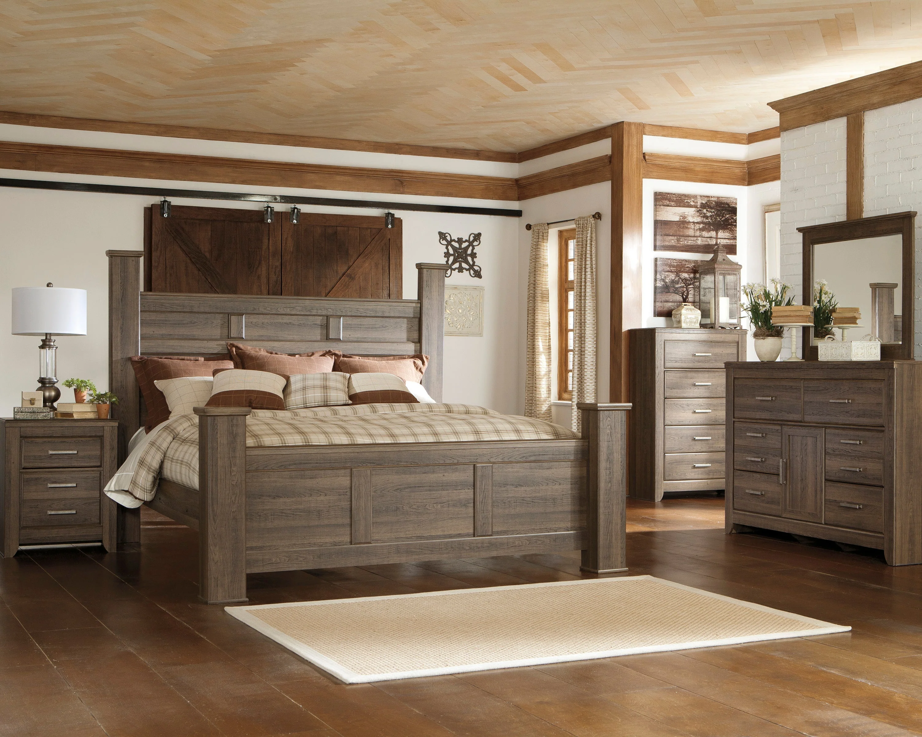 Juararo Dark Brown Poster Bedroom Set - Image 2