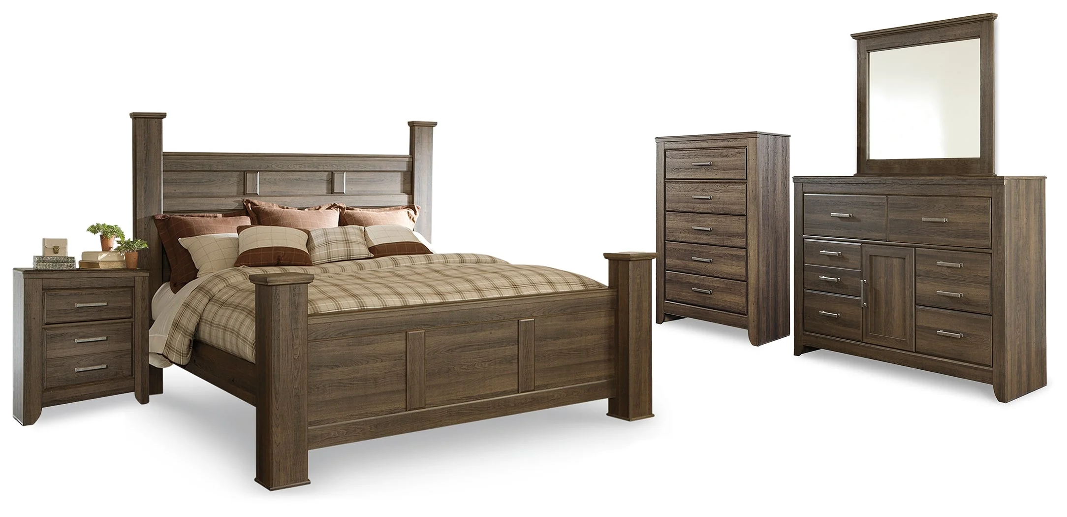 Juararo Dark Brown Poster Bedroom Set - Image 32