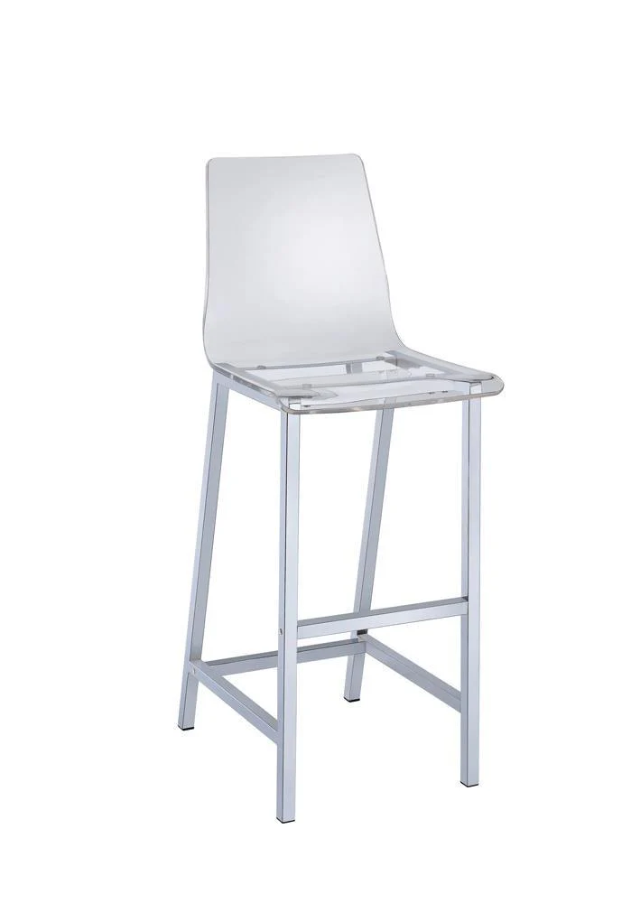 Juelia Chrome/Clear Acrylic Bar Stools, Set of 2 - Image 3