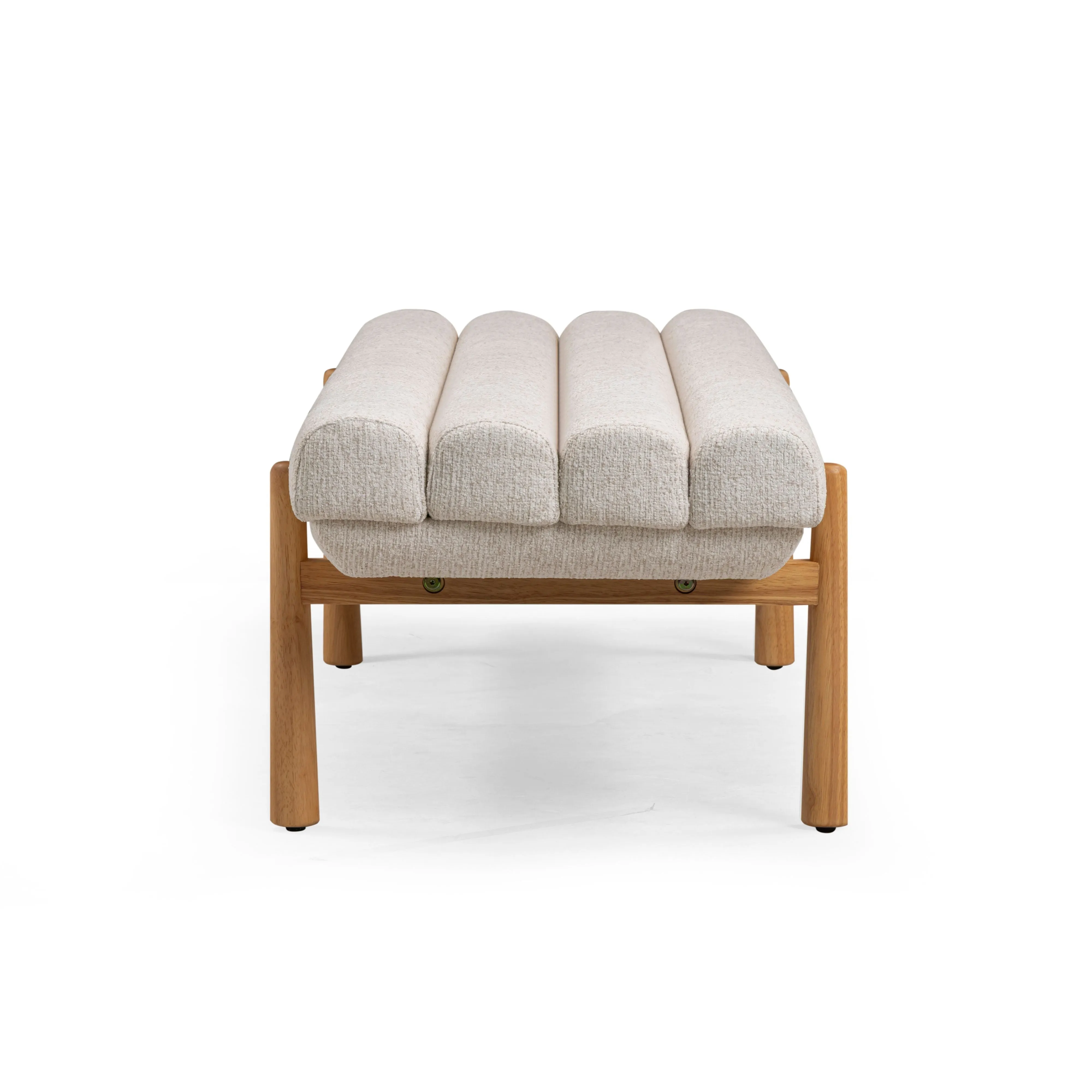 Julianna 56" Textured Fabric Bench - Image 4