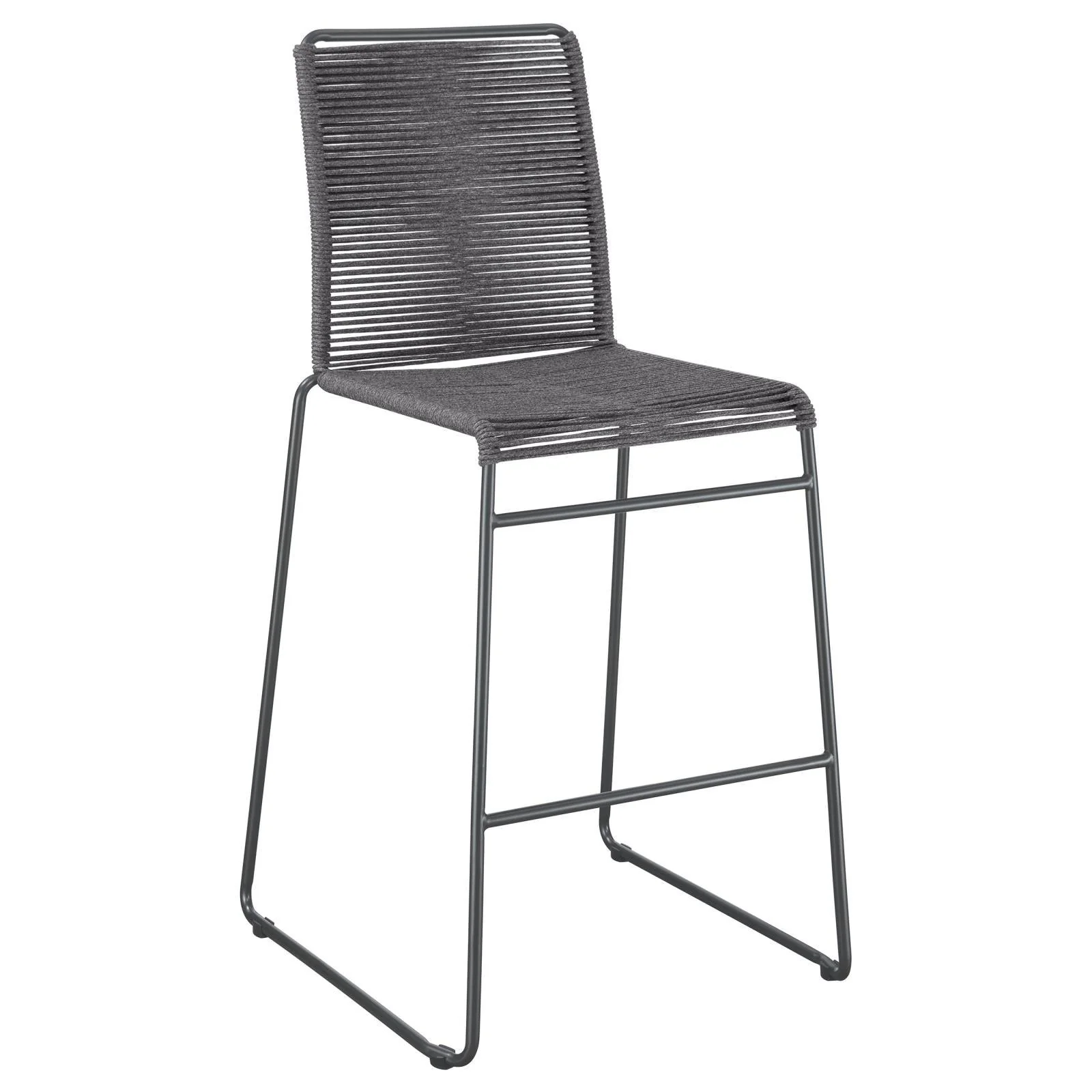 Kai Charcoal/Gunmetal Upholstered Bar Stools with Footrest, Set of 2 - Image 3