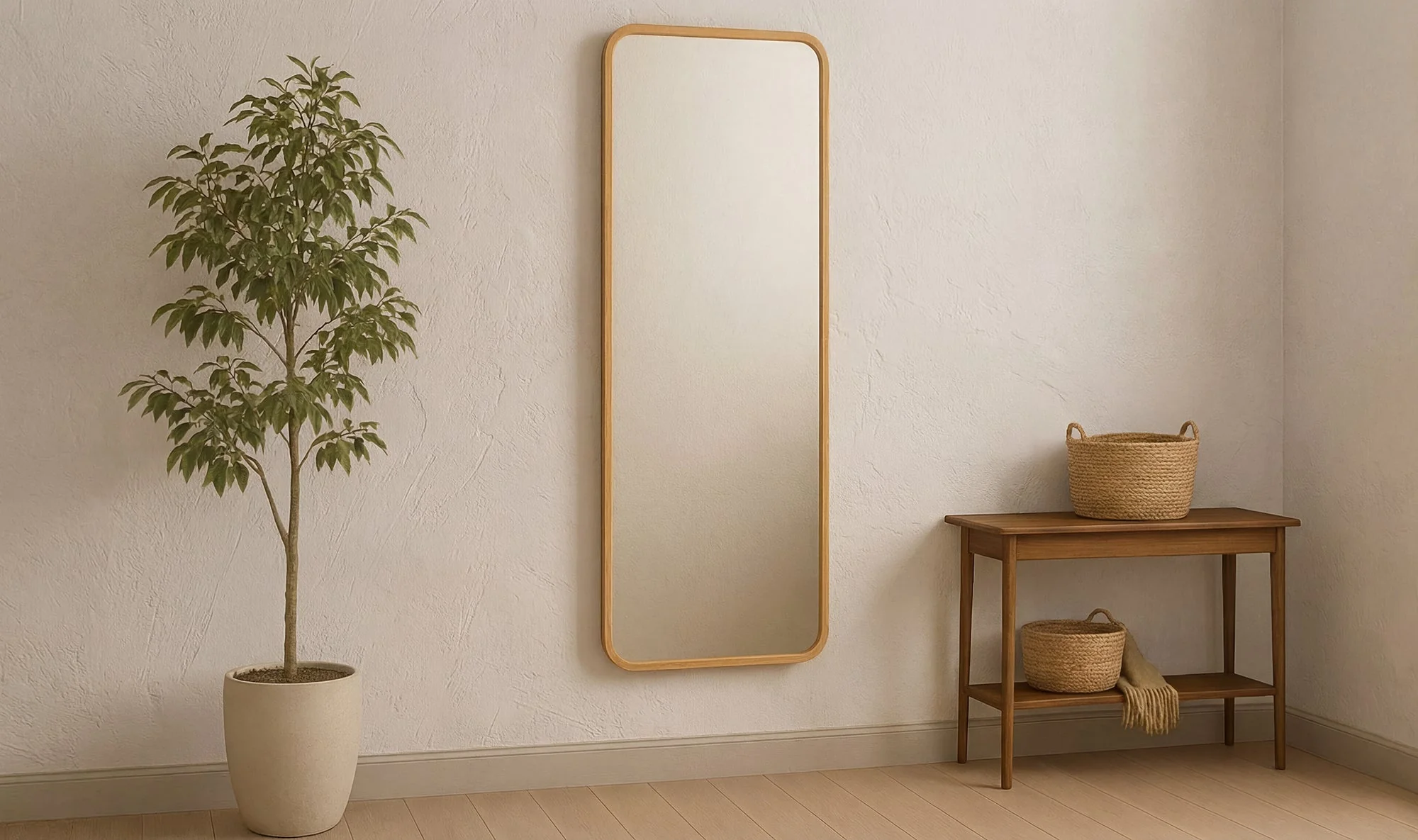 Kai Floor Mirror Oak - Image 3