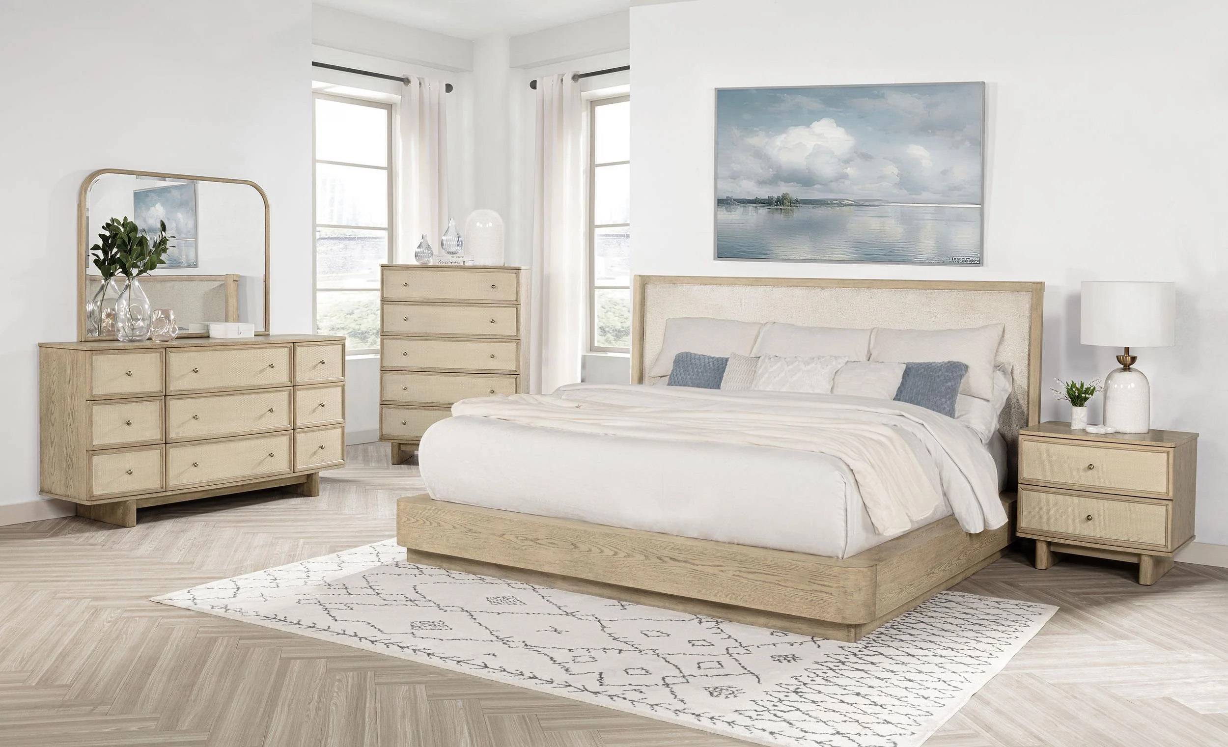 Kailani Beige Oak 2-Drawer Nightstand - Image 15