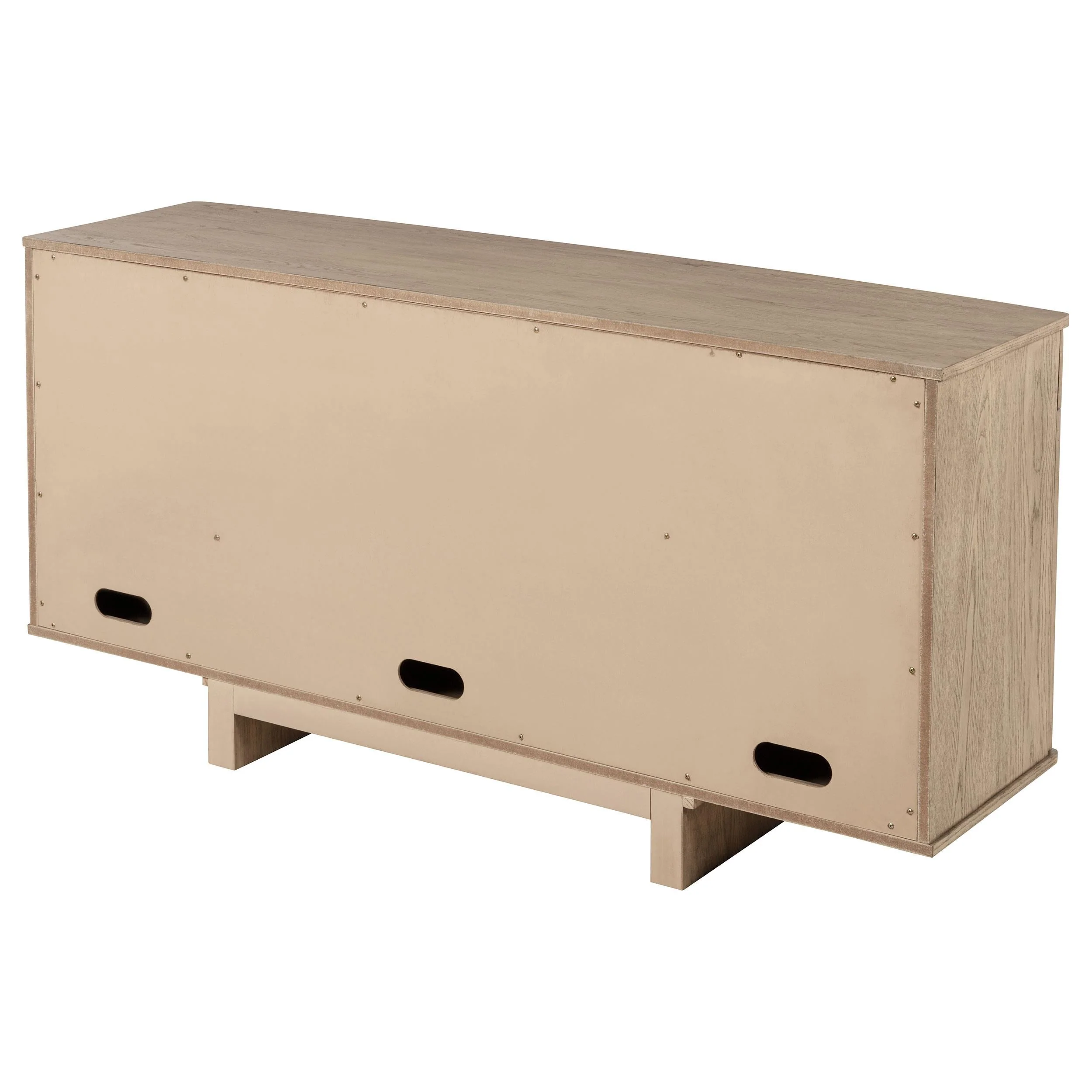 Kailani Beige Oak 4-Door Cane Sideboard Buffet Cabinet - Image 8
