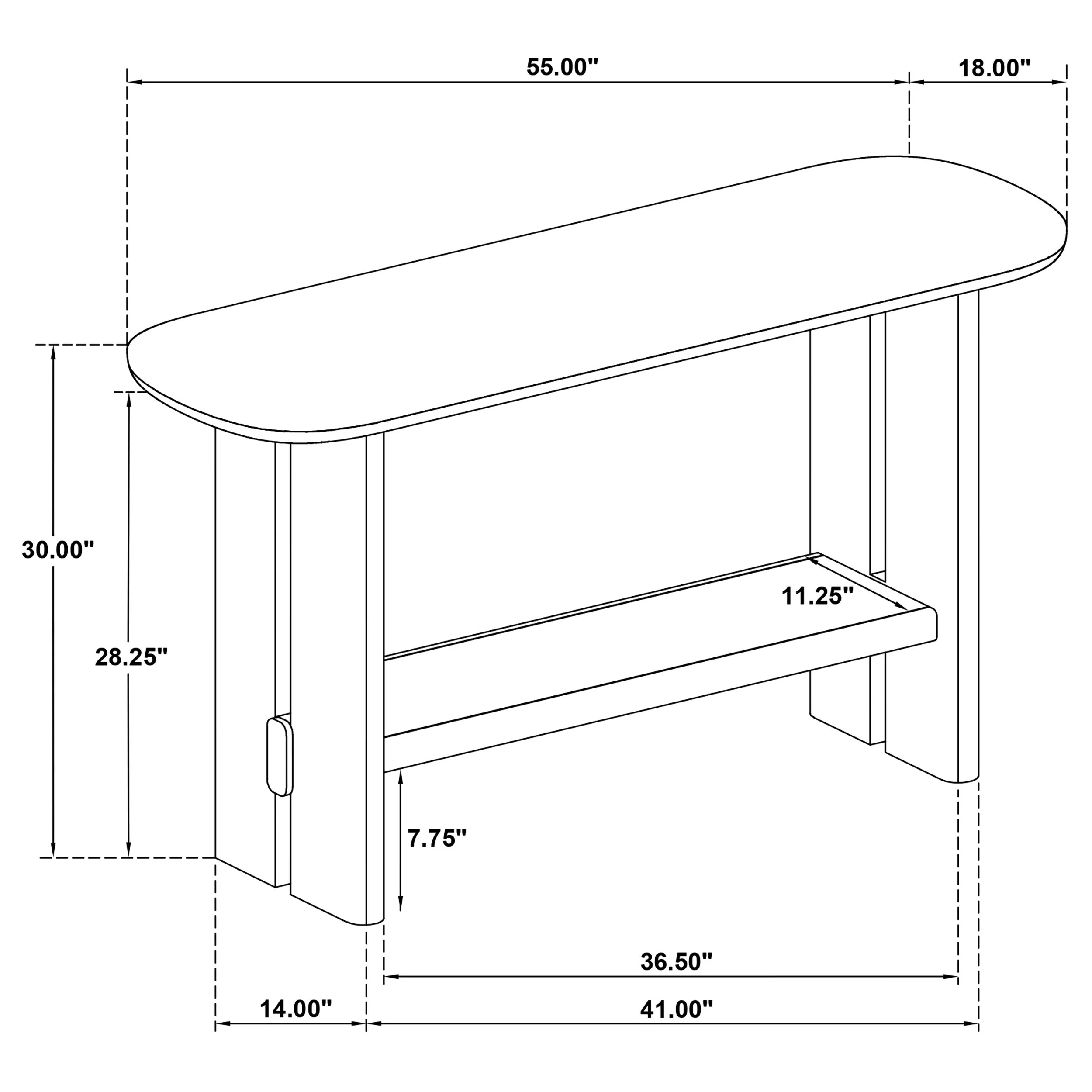 Kailani Beige Oak Coastal Sofa Console Table with Shelf - Image 8