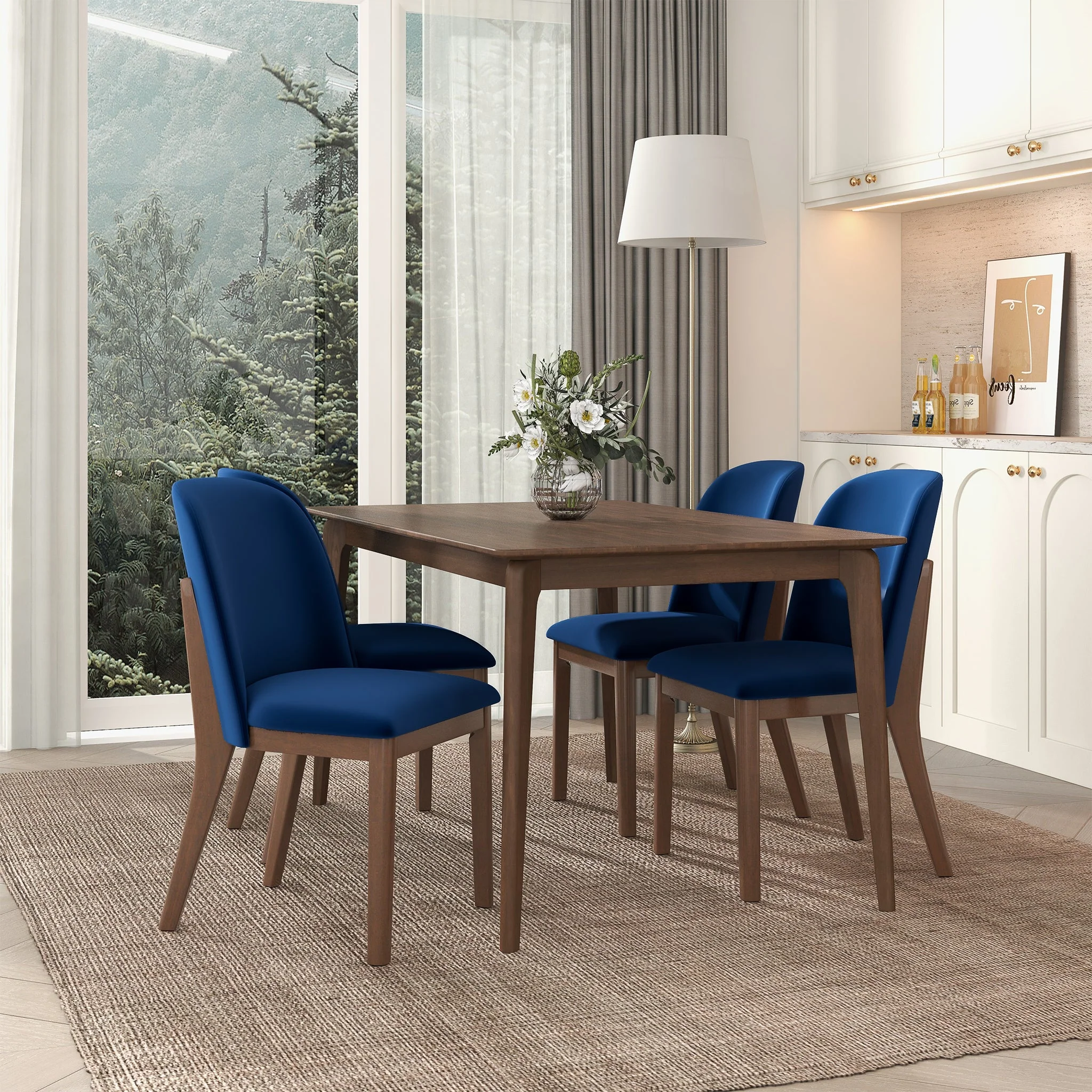 Kaitlyn  Navy Blue Velvet Dining Chair (Set Of 2) - Image 2