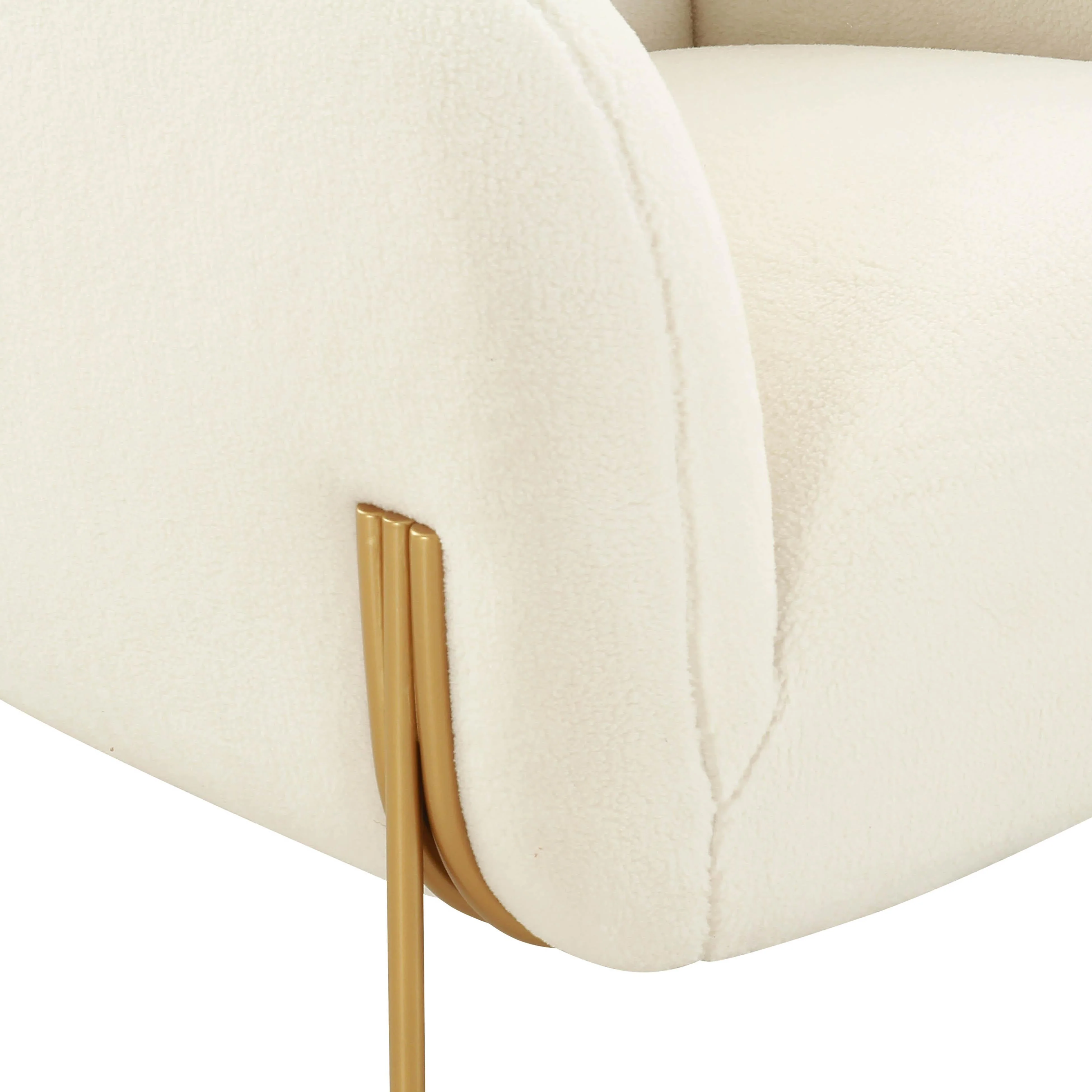 Kandra Cream Shearling Accent Chair by Inspire Me! Home Decor - Image 5