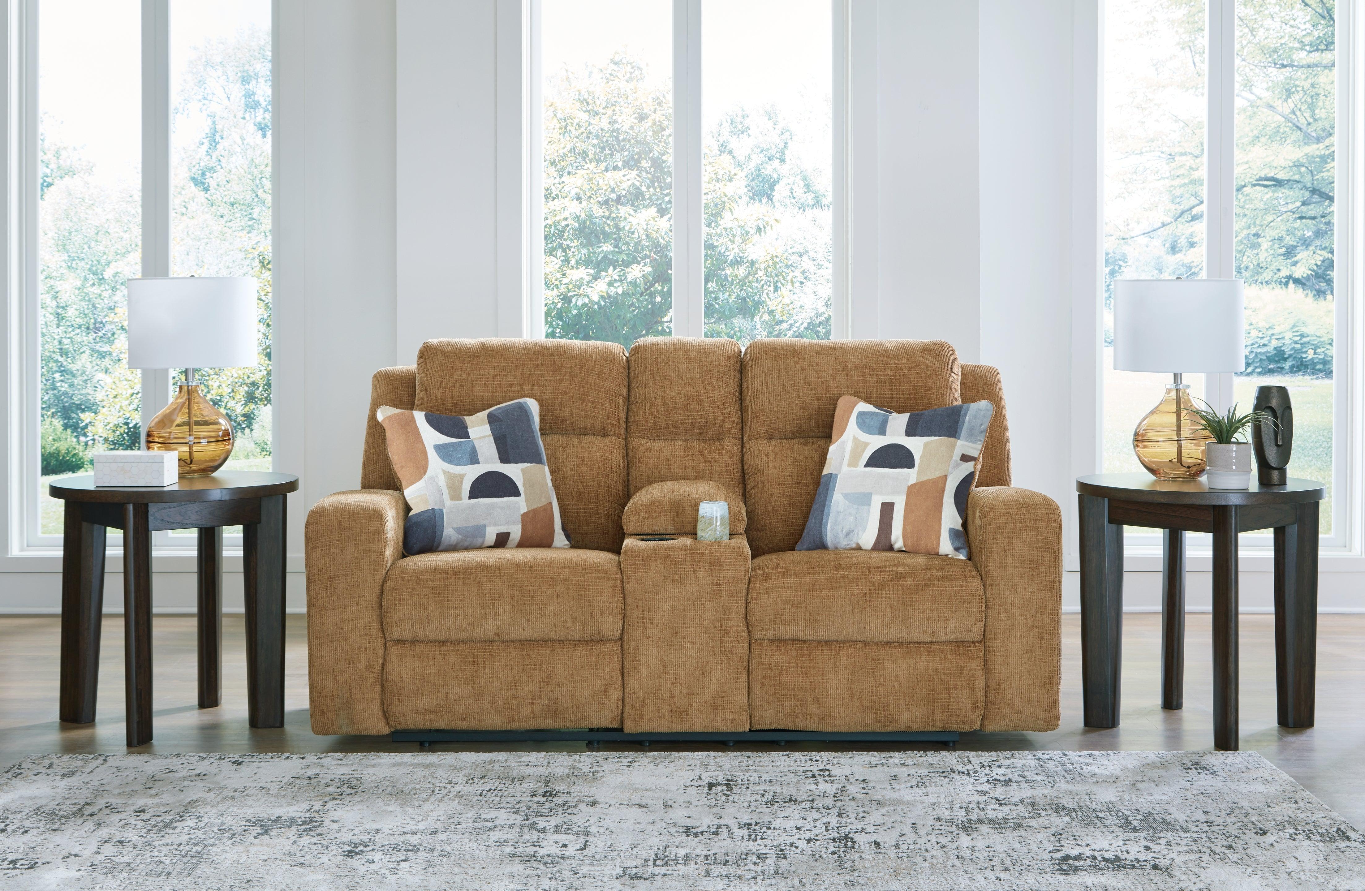 Kanlow Honey Manual Reclining Loveseat with Console