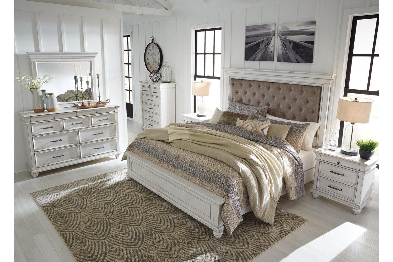 Kanwyn Whitewash King Panel Bed - Image 10