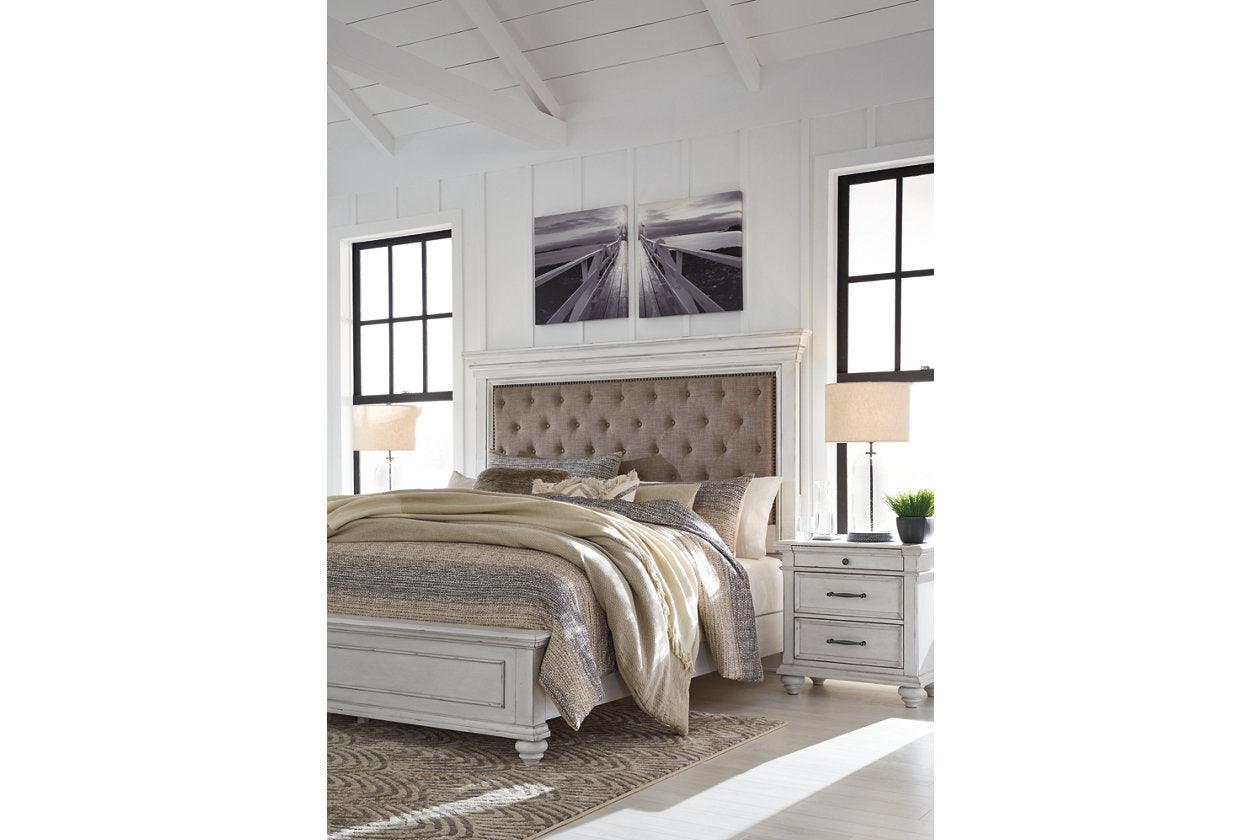 Kanwyn Whitewash King Panel Bed - Image 12