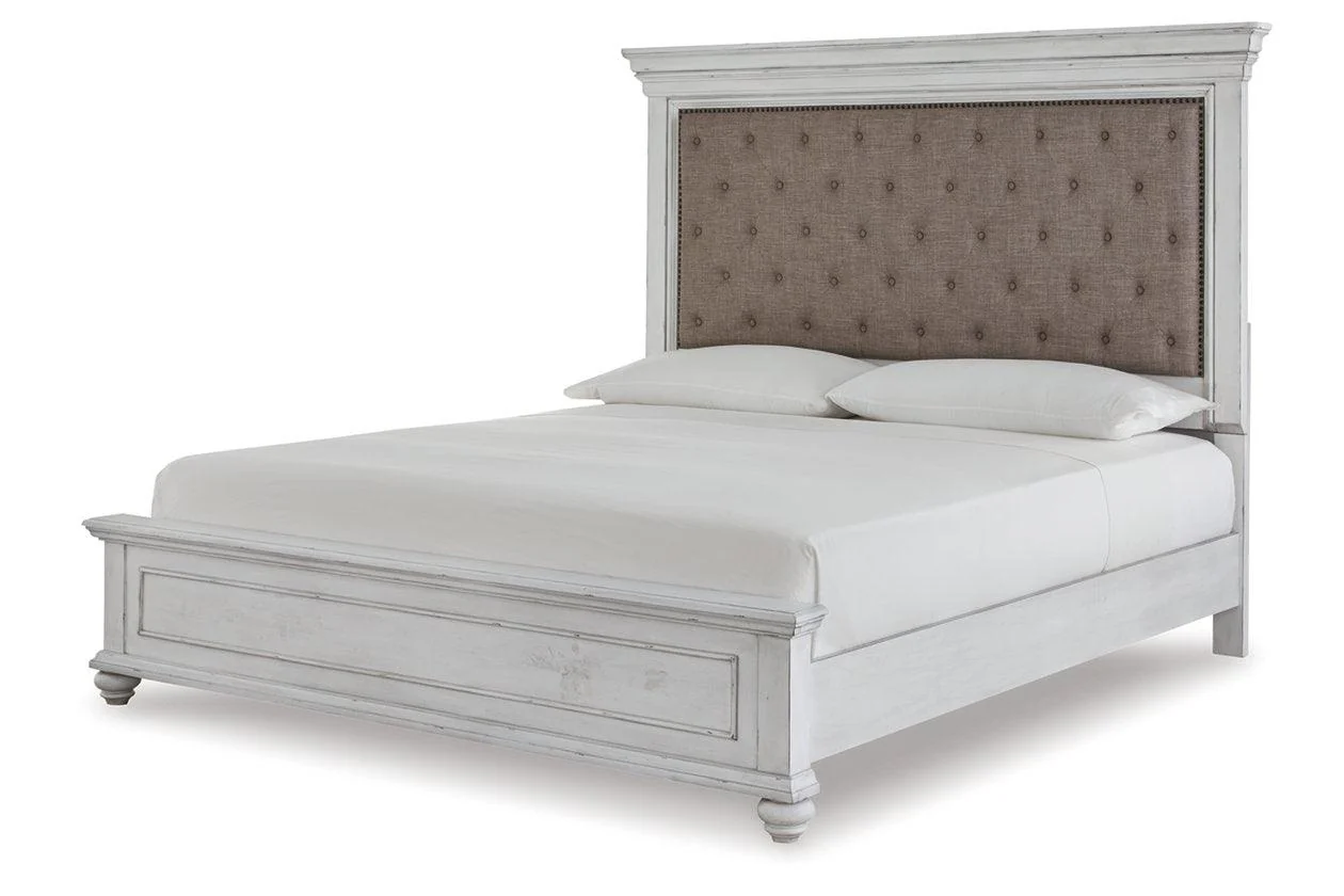 Kanwyn Whitewash King Panel Bed - Image 14
