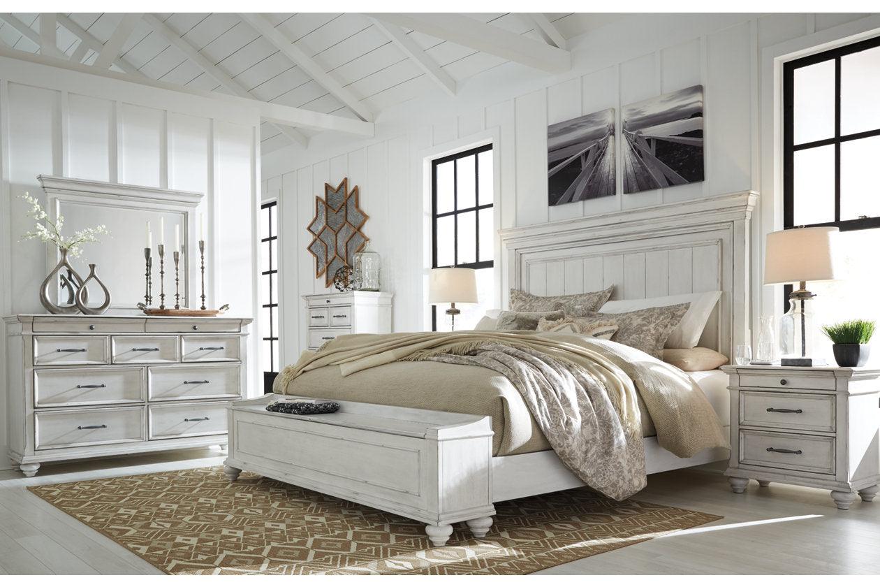 Kanwyn Whitewash King Panel Bed - Image 10