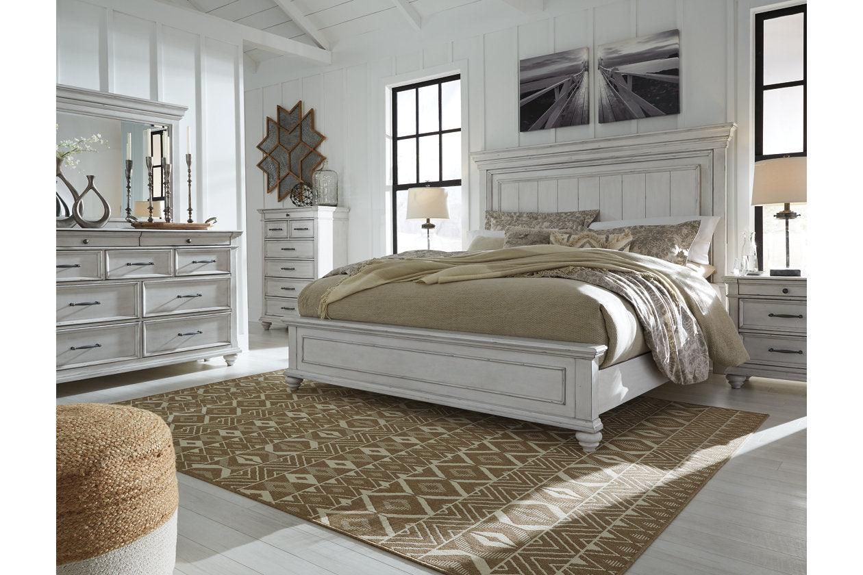 Kanwyn Whitewash King Panel Bed - Image 11