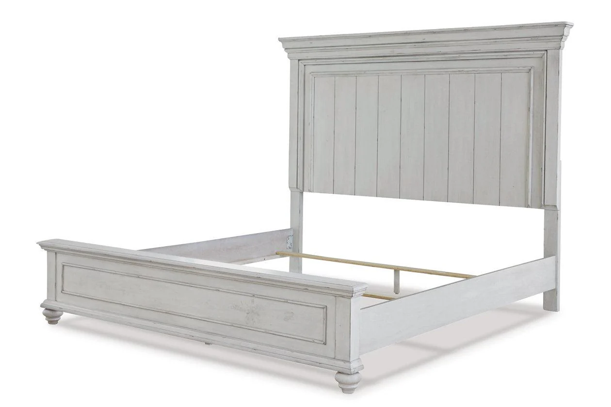 Kanwyn Whitewash King Panel Bed - Image 4