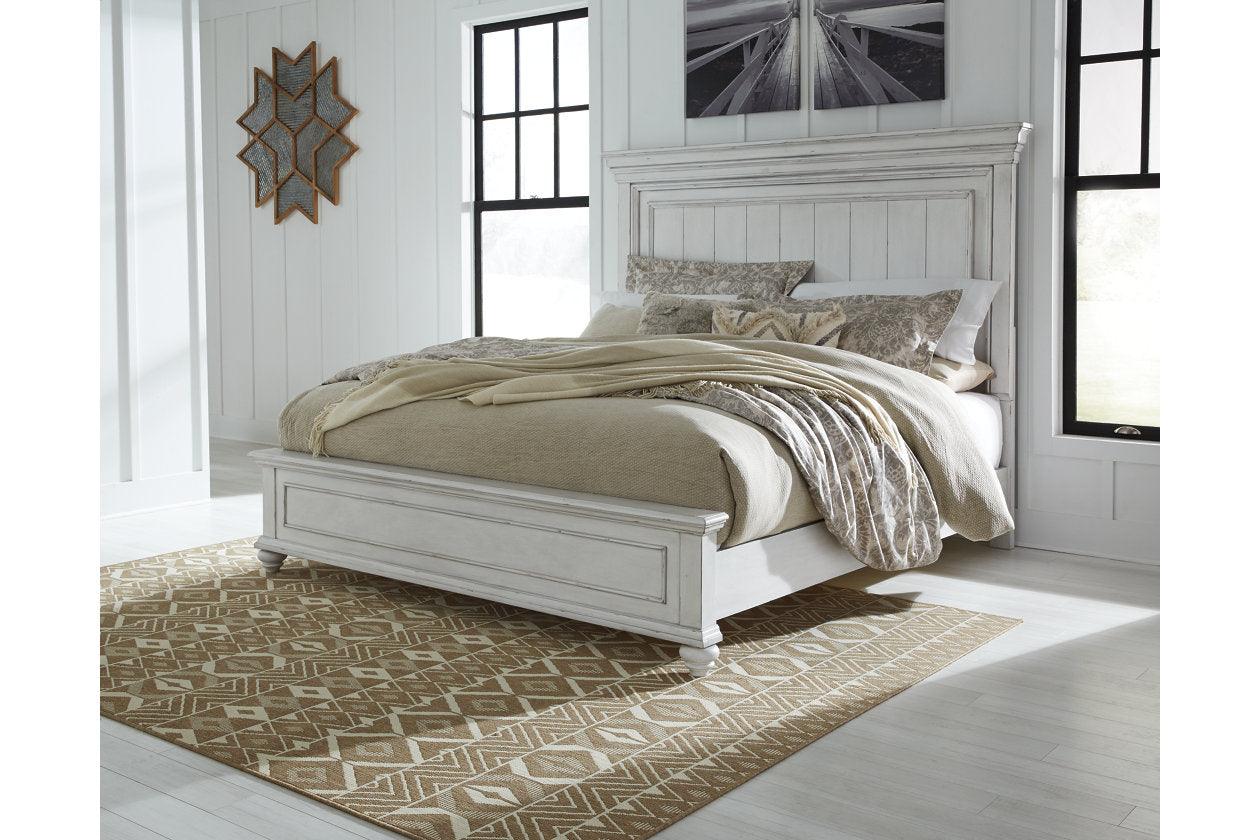 Kanwyn Whitewash King Panel Bed - Image 6