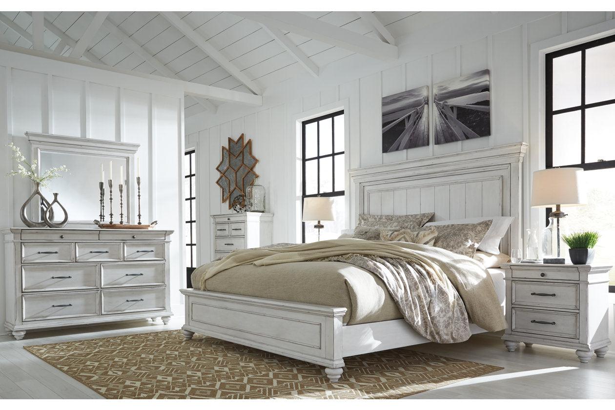 Kanwyn Whitewash King Panel Bed - Image 8