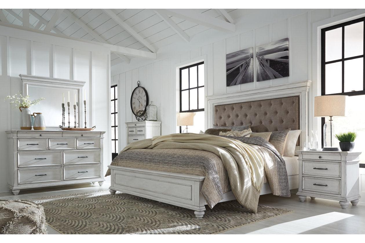 Kanwyn Whitewash Queen Panel Upholstered Bed - Image 8