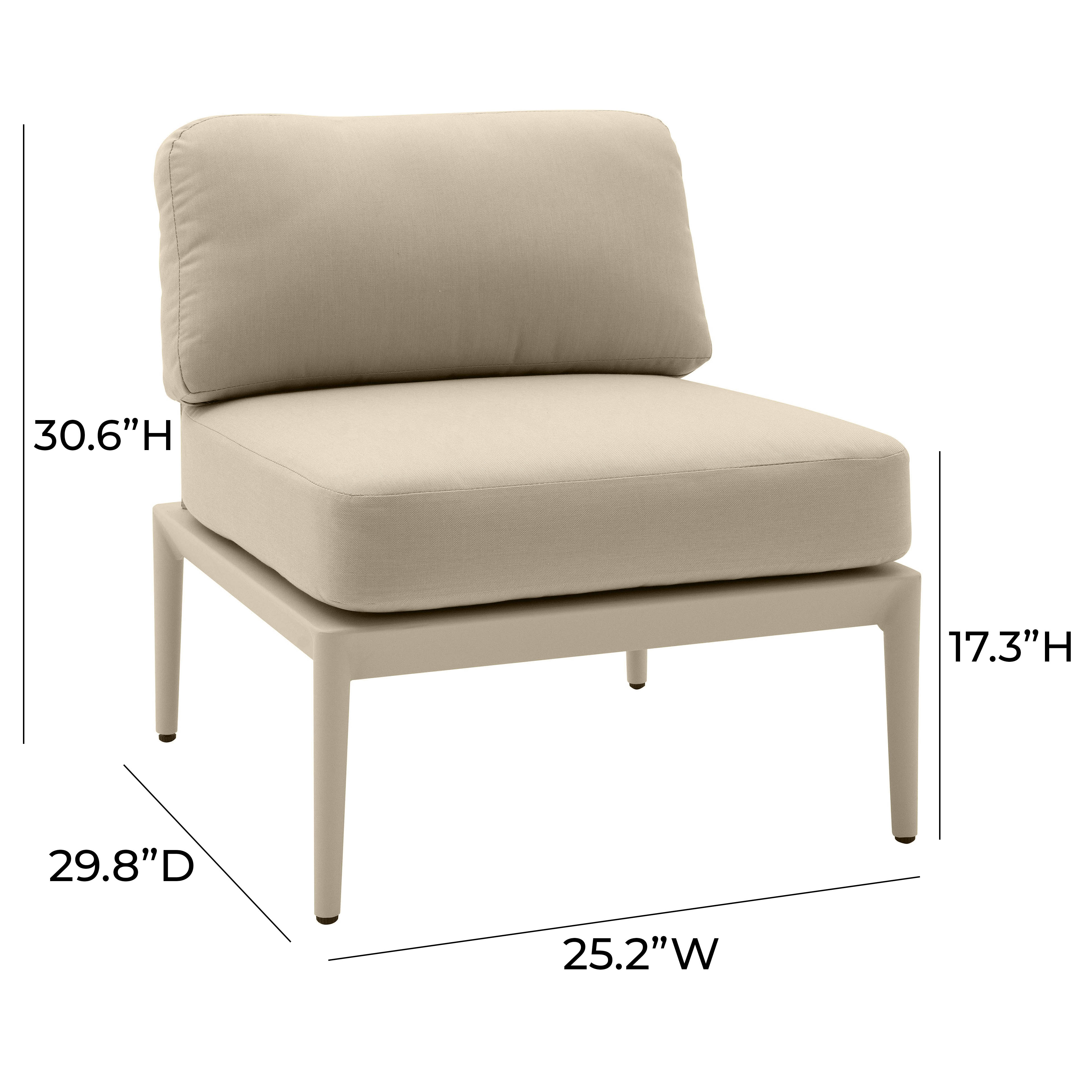Kapri Modular Outdoor Armless Chair - Image 7