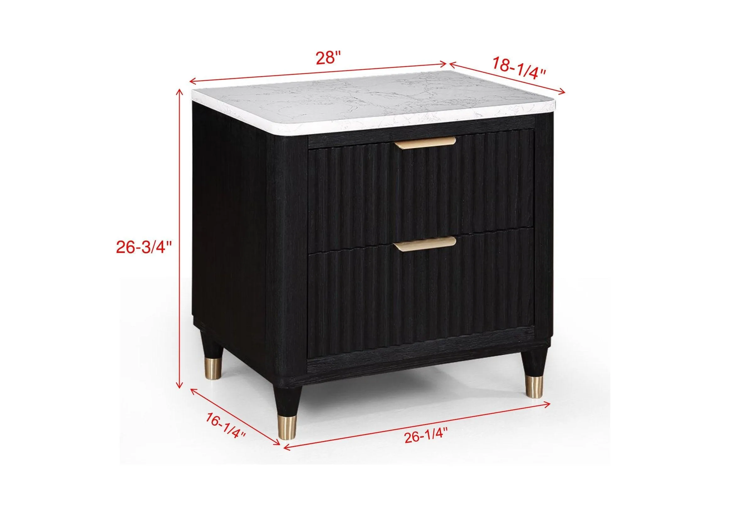 Kara Black Nightstand - Image 4