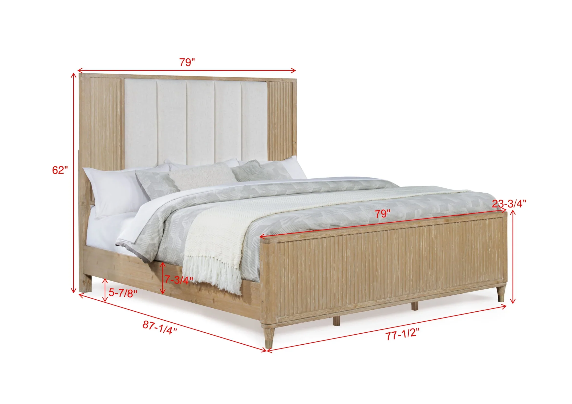 Kara Cerused Natural King Bed - Image 4