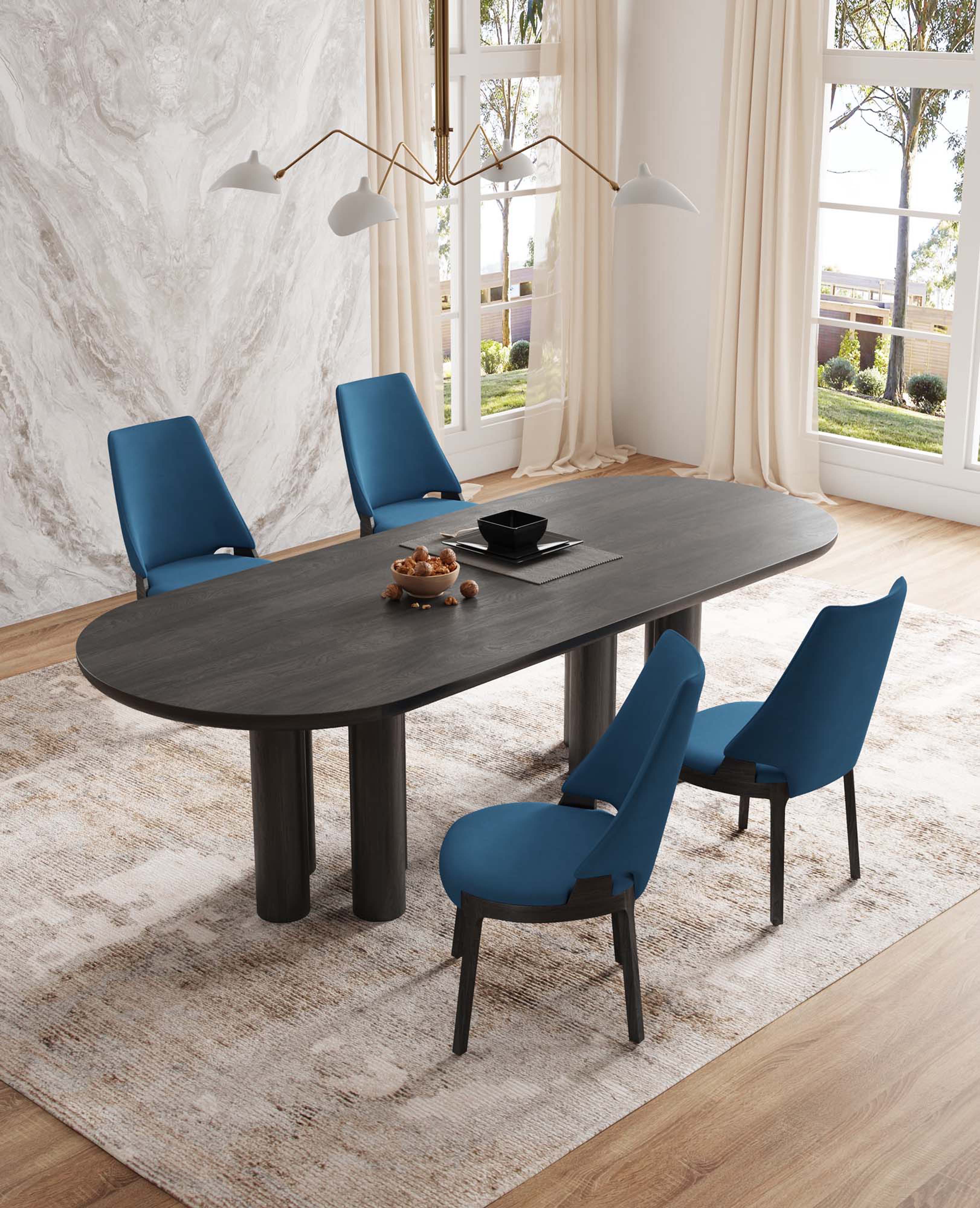 Kara Dining Side Chair in Blue (set of 4) - Image 2