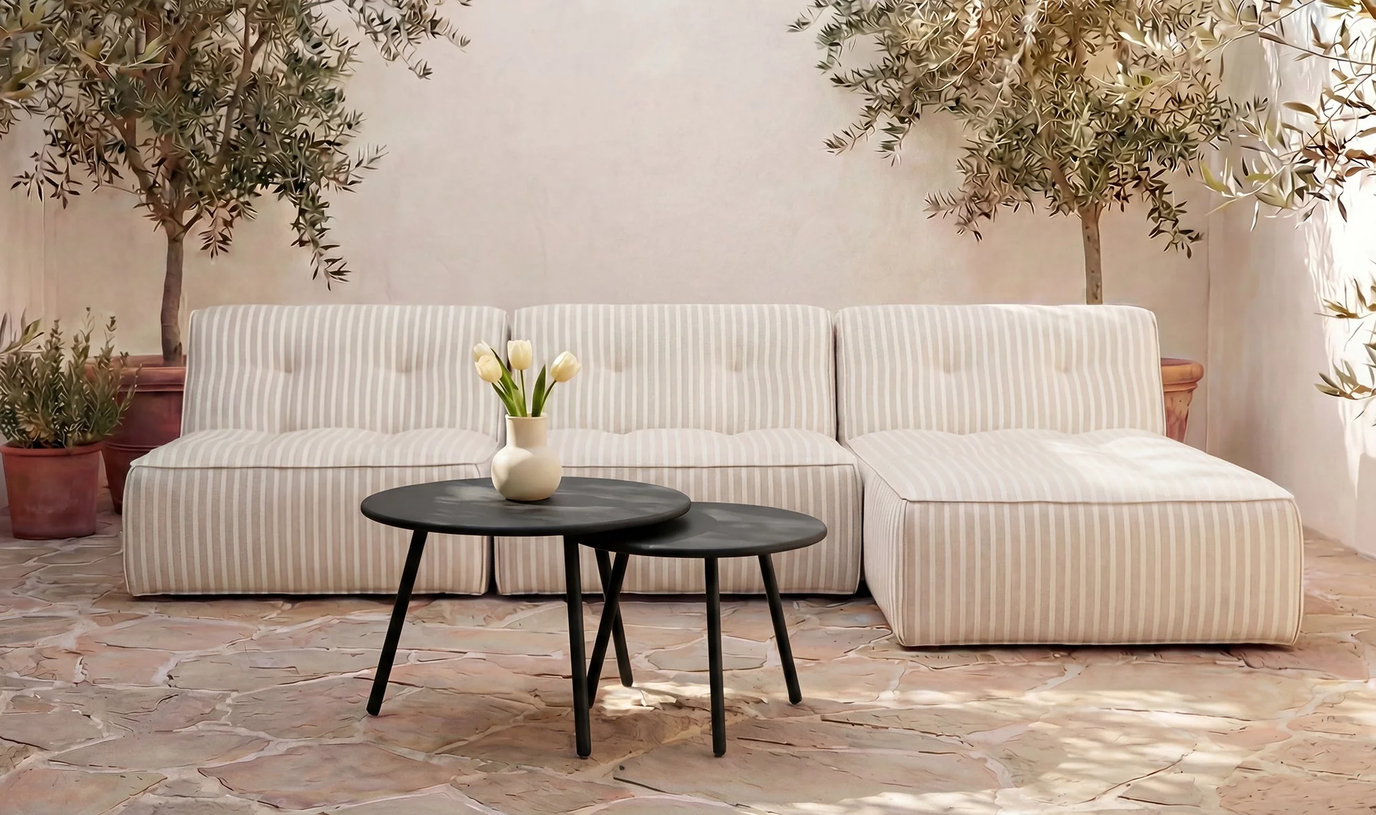 Kari Outdoor Nesting Coffee Table Black - Image 4