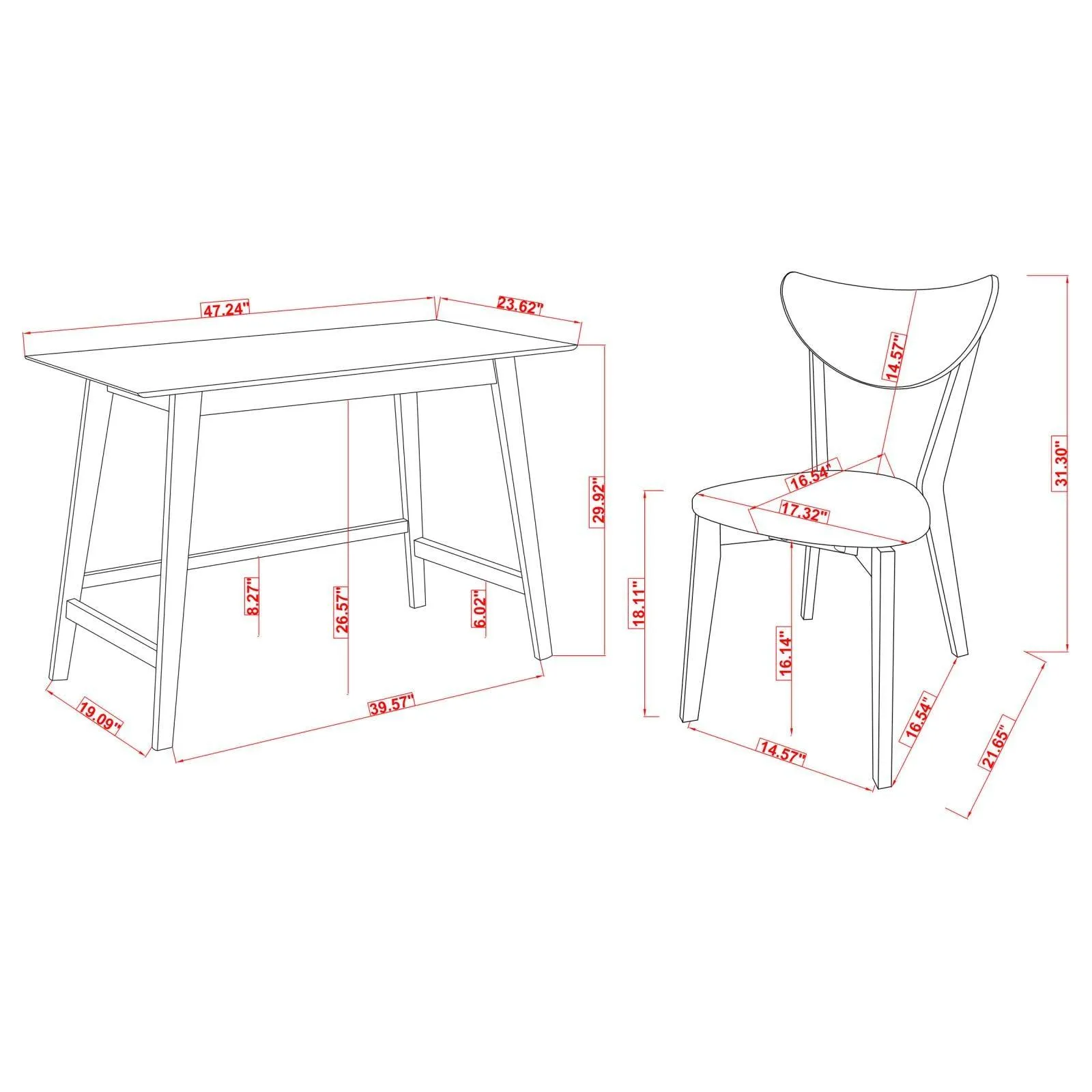 Karri Walnut 2-Piece Writing Desk Set - Image 5
