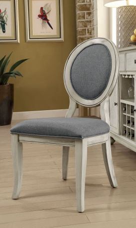 Kathryn Antique White/Gray Side Chair (2/Ctn)