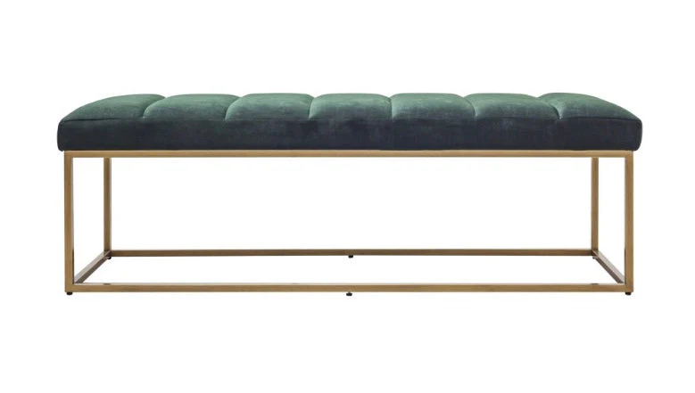 Katie Leather Bench Green