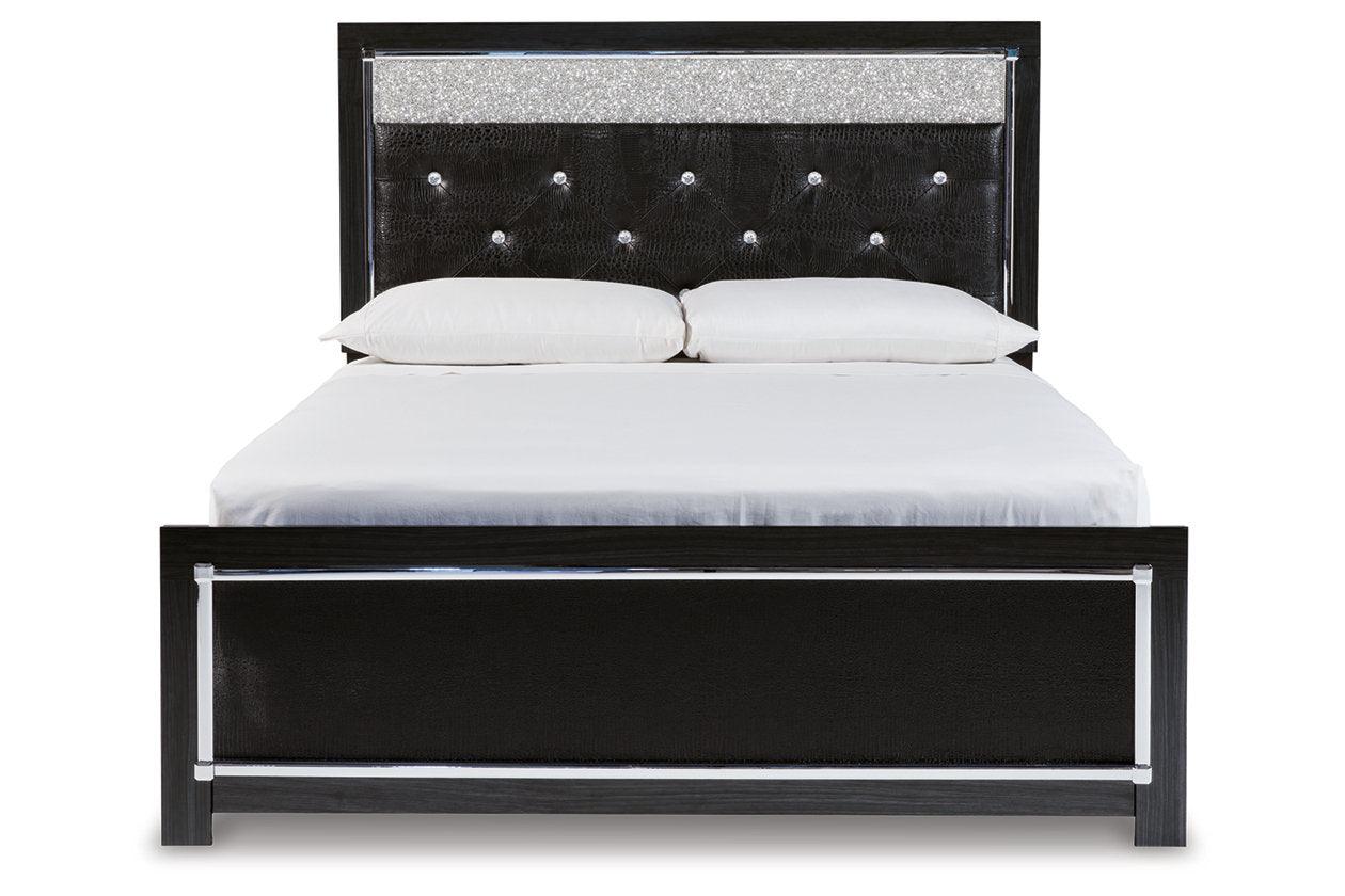 Kaydell Black Queen Upholstered Panel Bed - Image 3