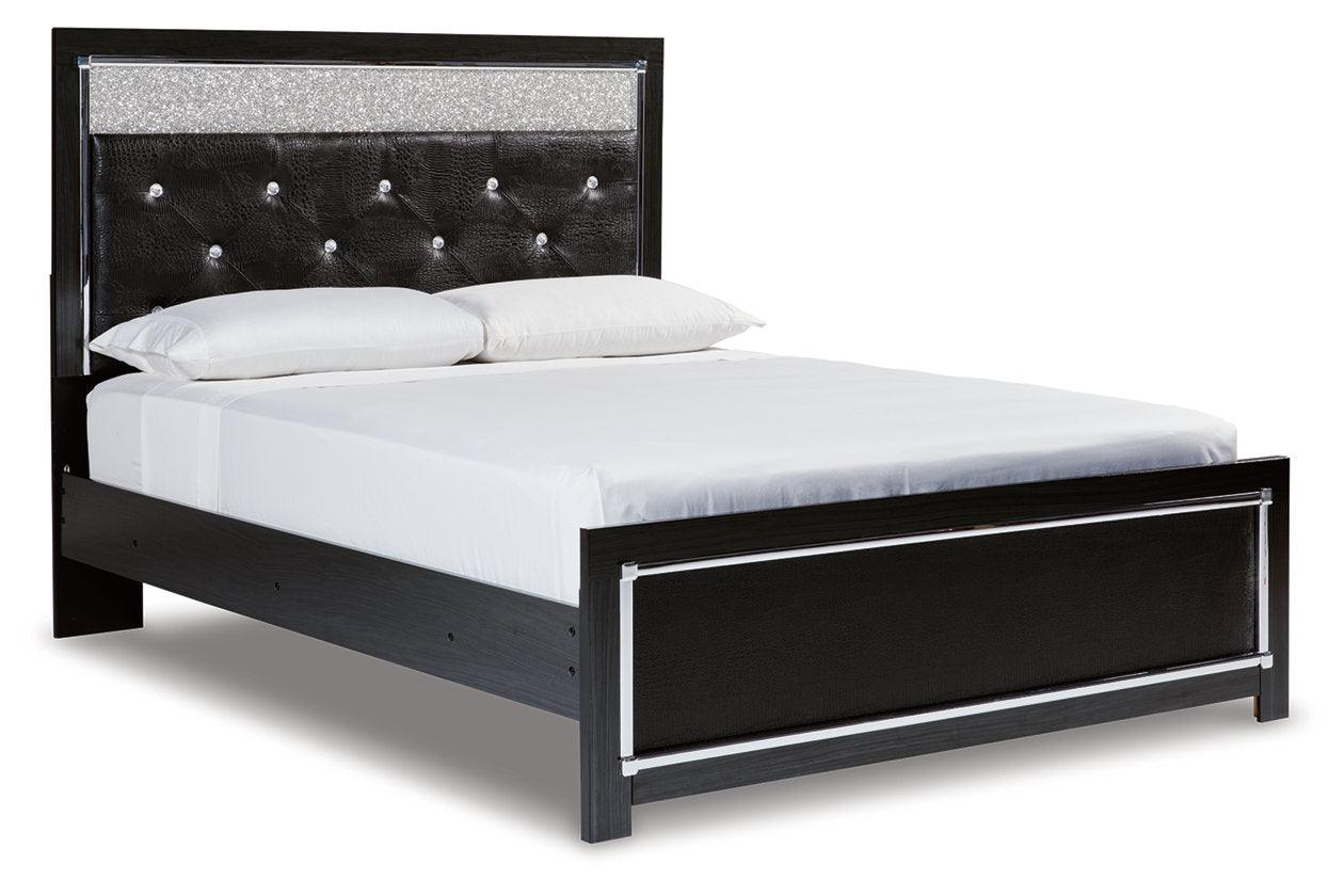 Kaydell Black Queen Upholstered Panel Bed - Image 9