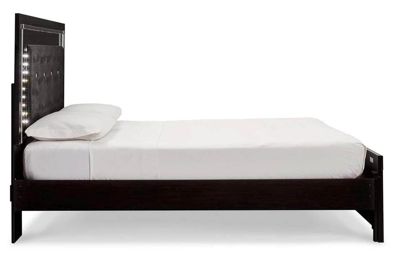 Kaydell Black Queen Upholstered Platform Bed - Image 3