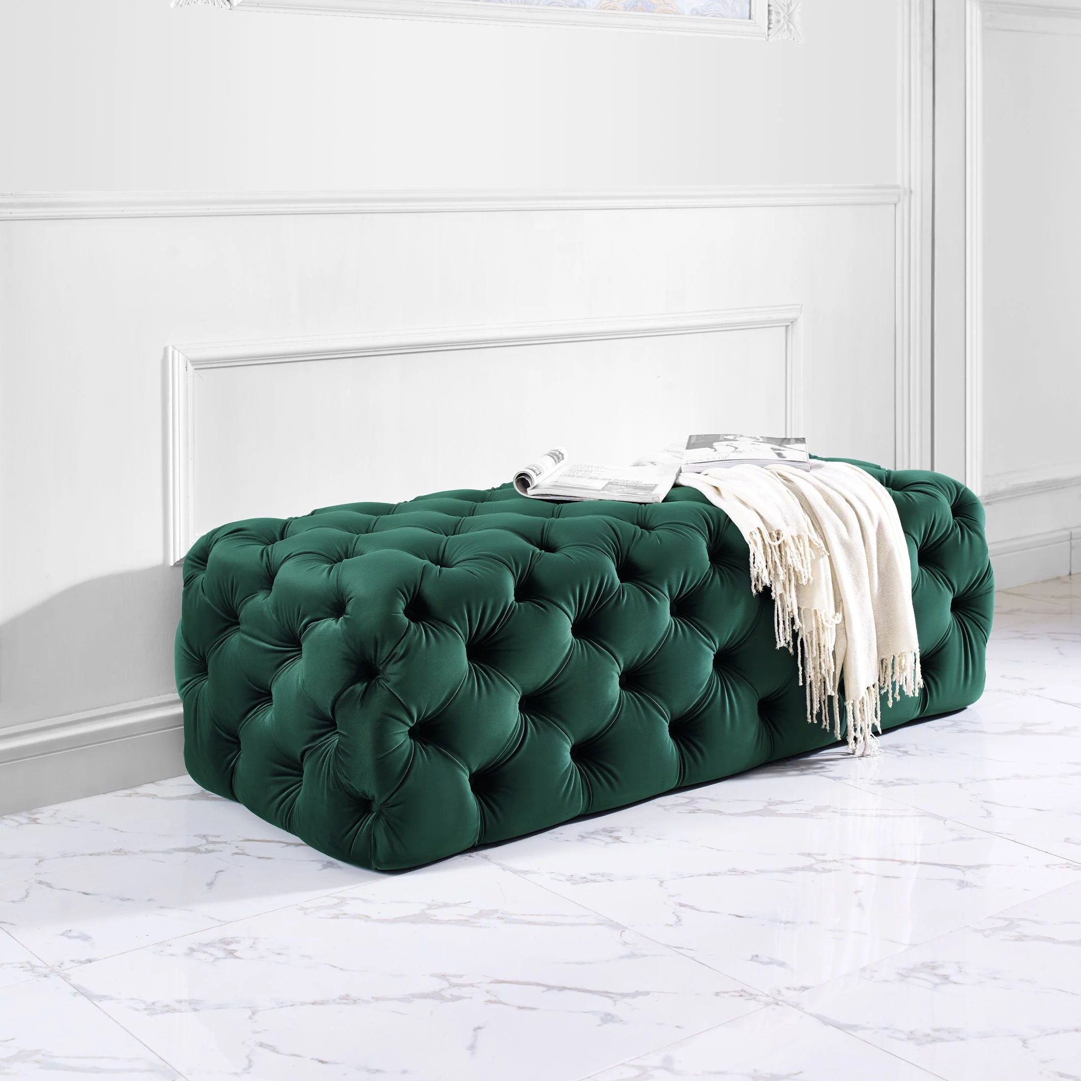 Kaylee Velvet Ottoman - Image 14