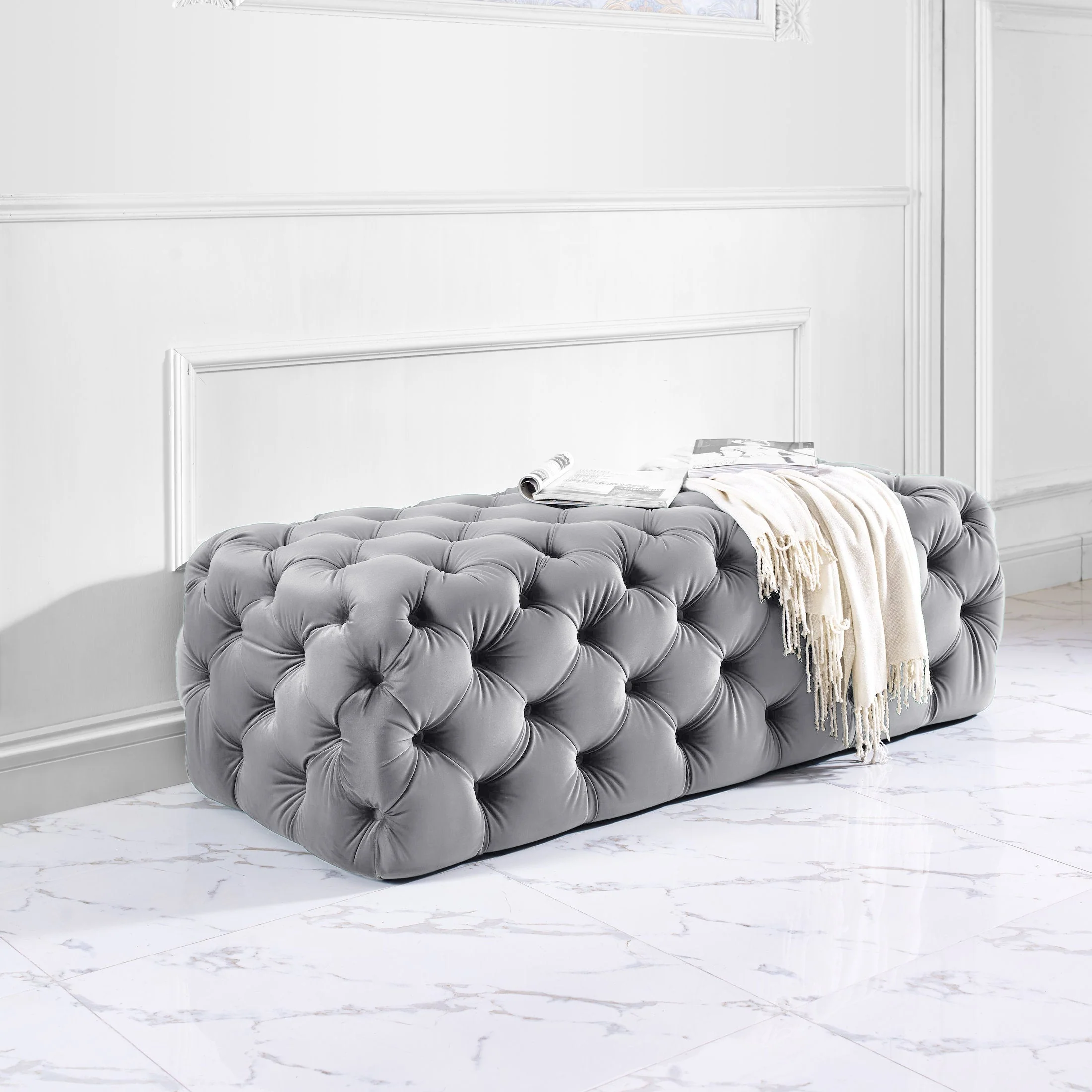 Kaylee Velvet Ottoman - Image 20