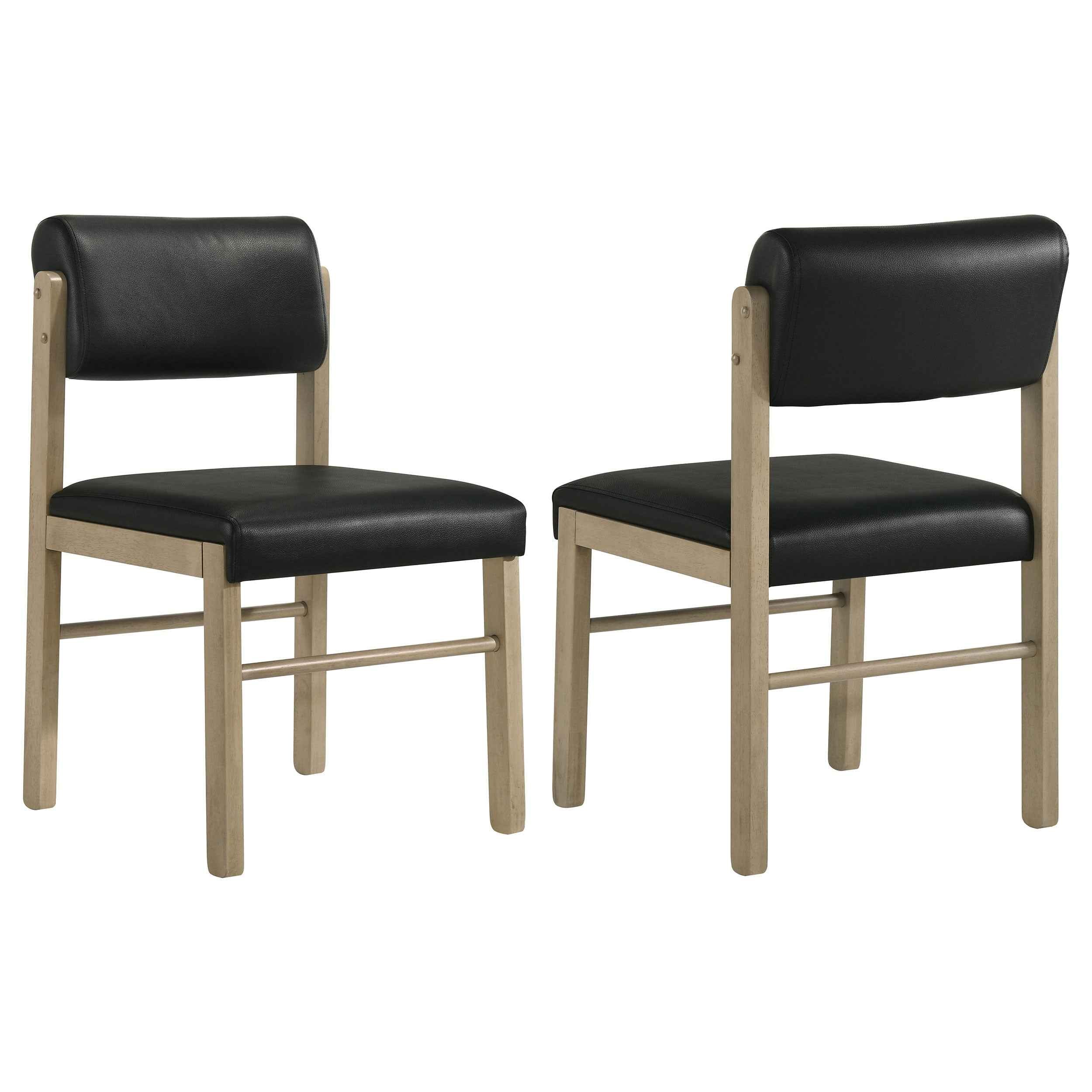 Kehoe Natural Oak/Black Upholstered Dining Side Chair (Set of 2)