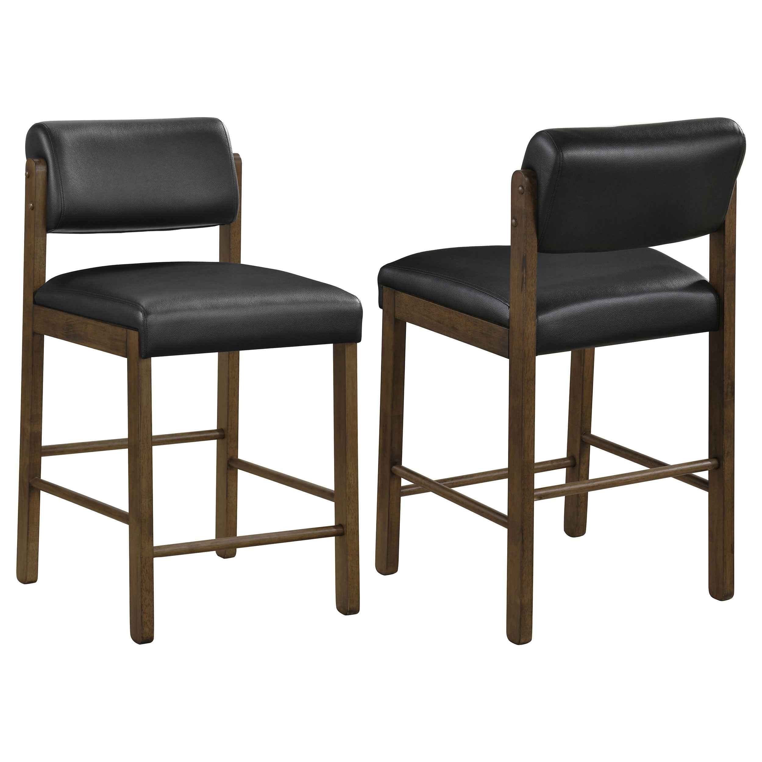 Kehoe Walnut/Black Upholstered Counter Height Chair- (Set of 2)