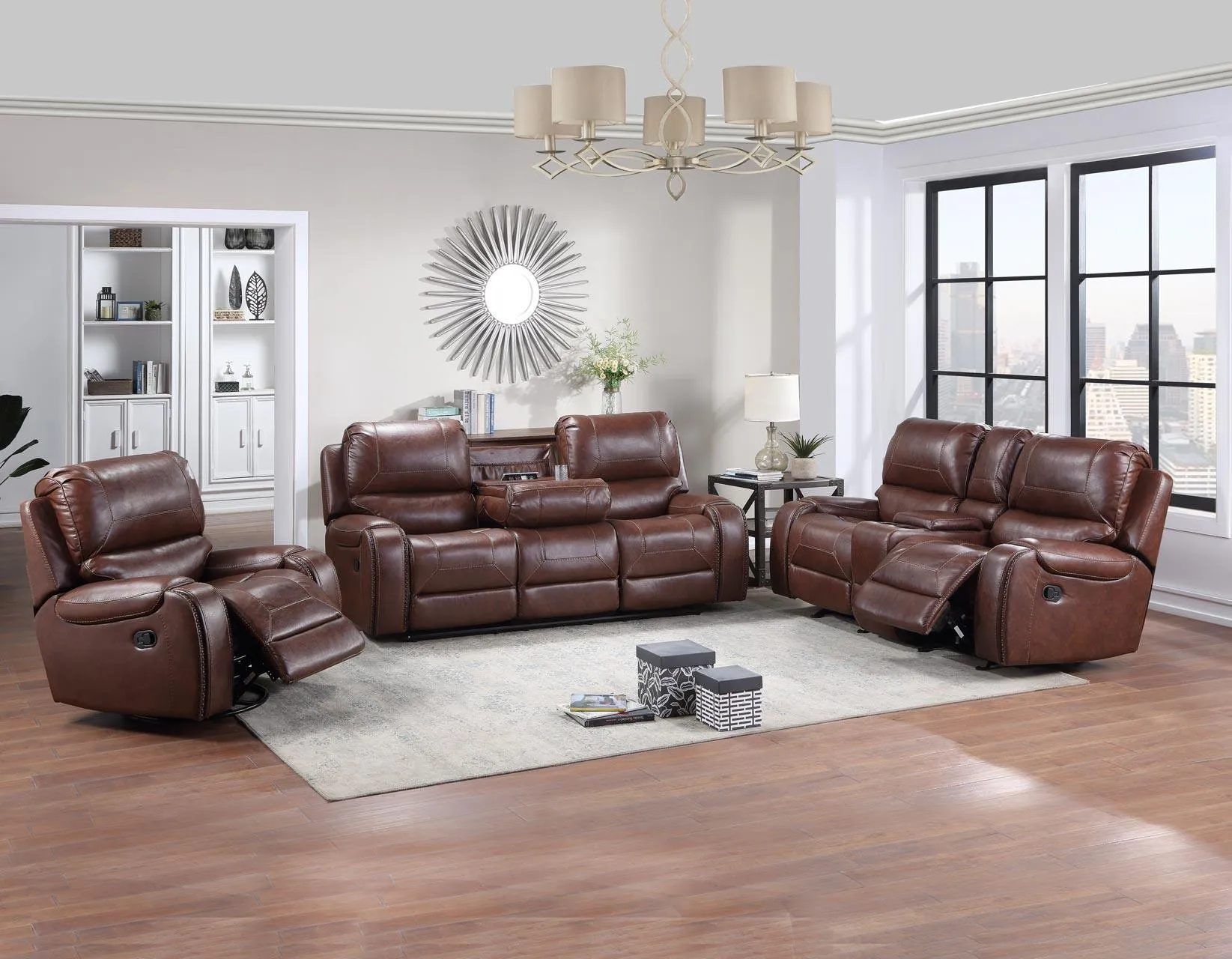 Keily 3 Piece Manual Motion Set(Sofa, Loveseat & Chair)