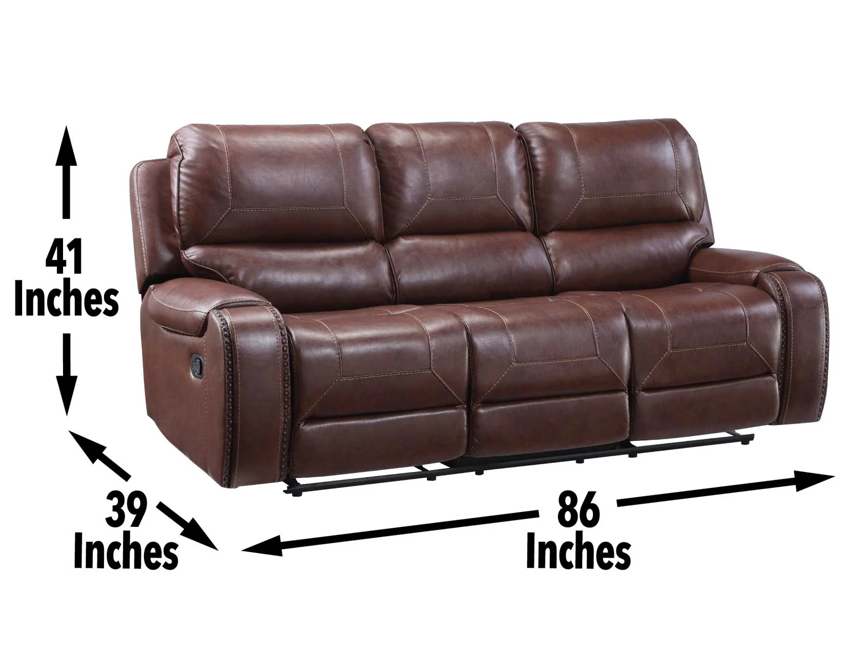Keily Brown Reclining Sofa with Drop-Down Table - Image 17