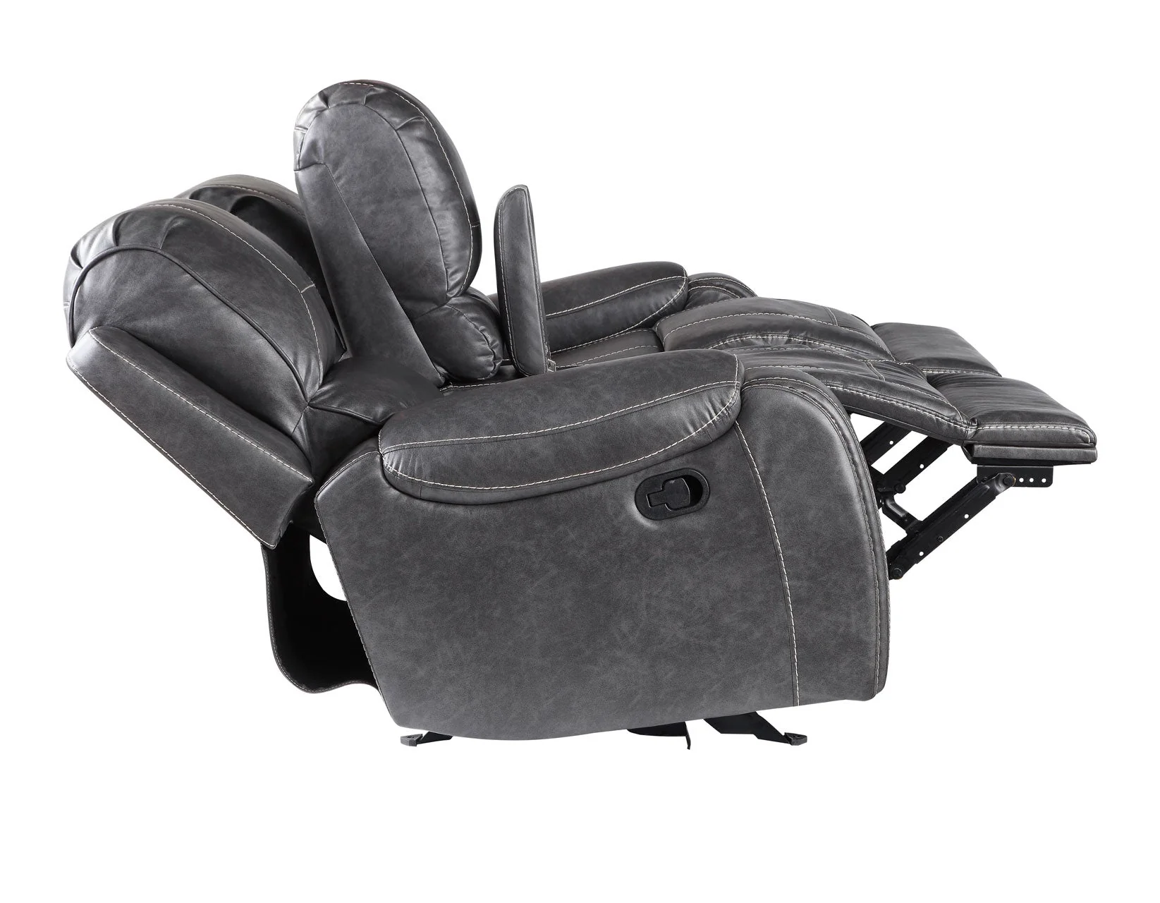 Keily Manual Glider Reclining Loveseat, Grey - Image 3