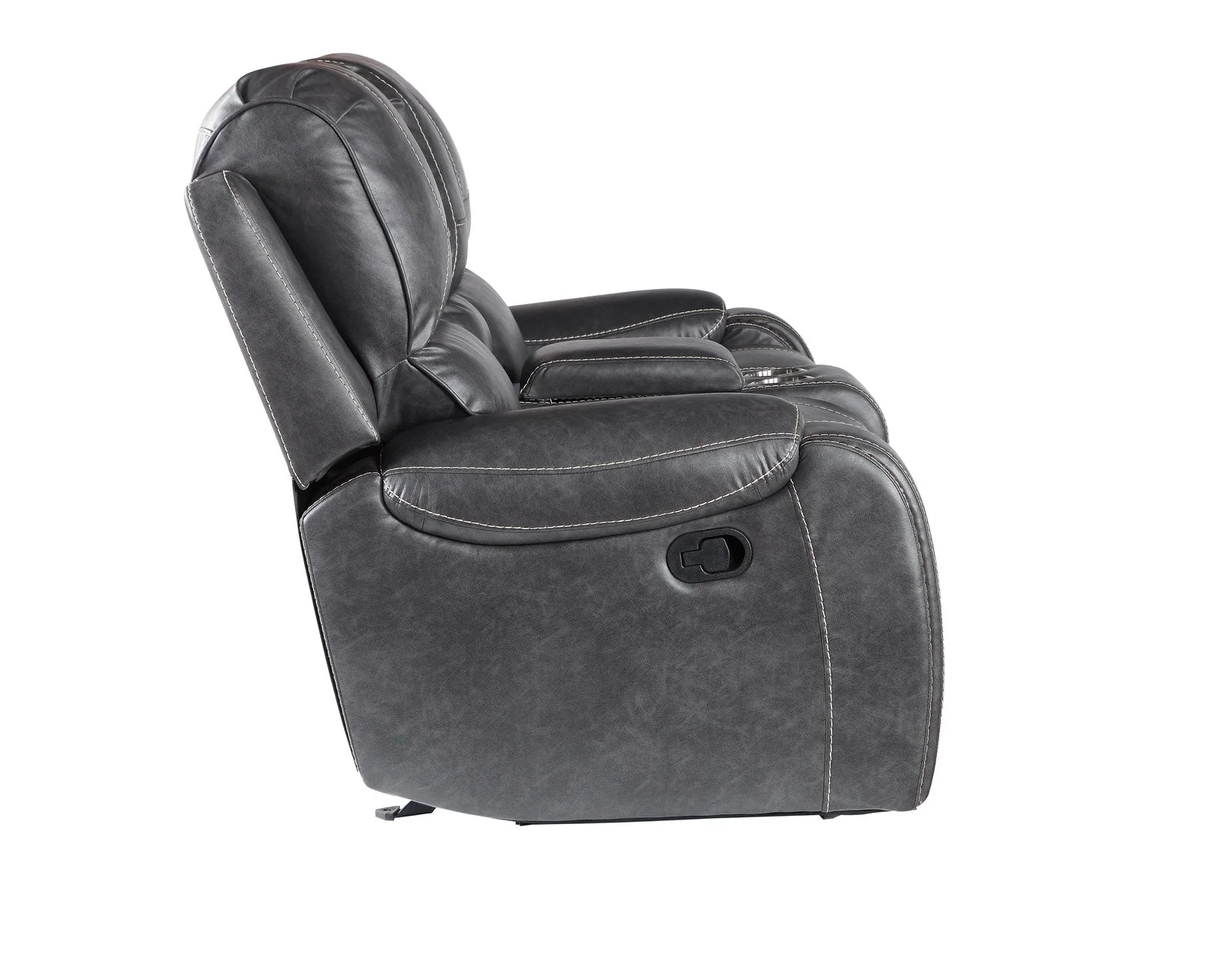 Keily Manual Glider Reclining Loveseat, Grey - Image 4