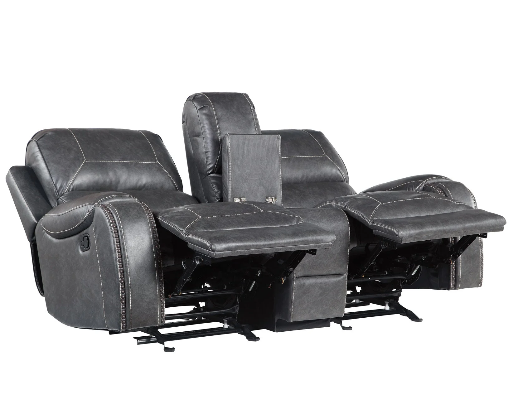 Keily Manual Glider Reclining Loveseat, Grey - Image 5