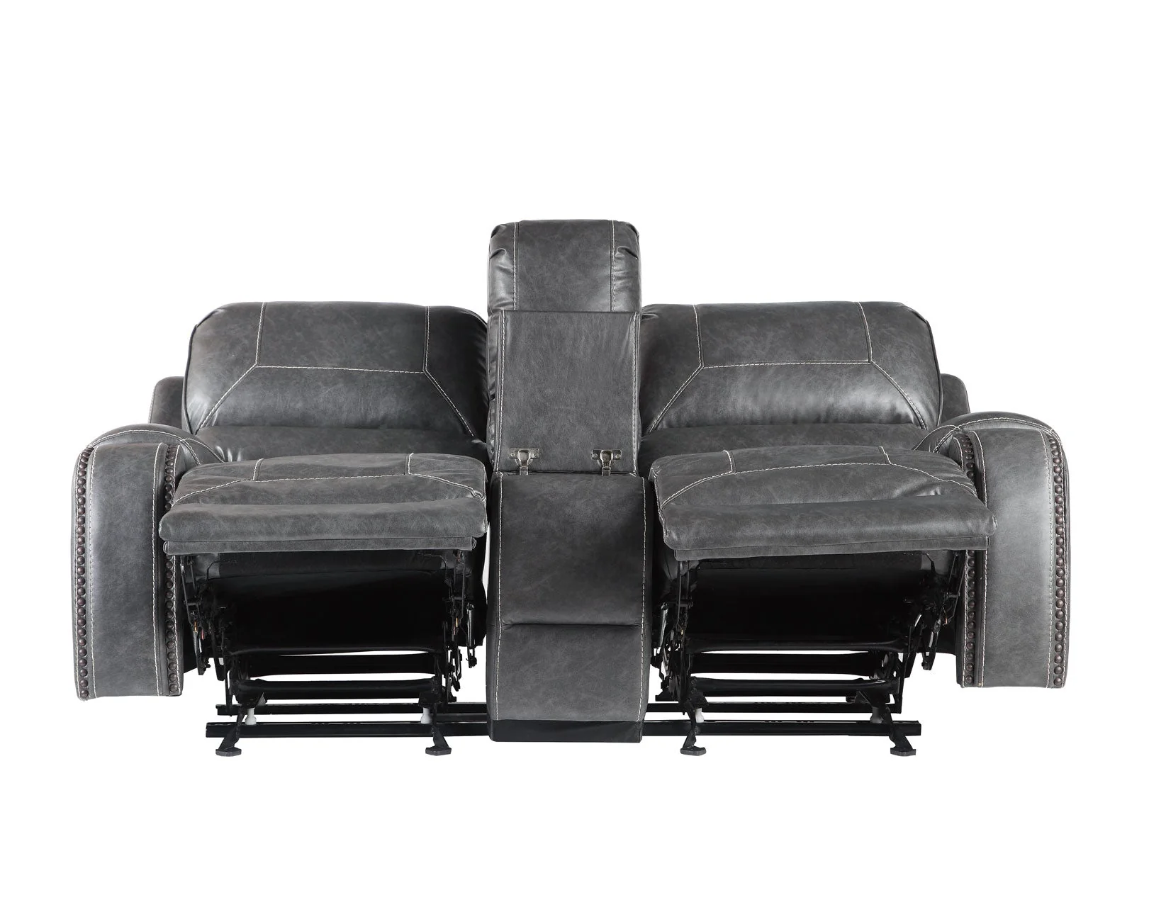 Keily Manual Glider Reclining Loveseat, Grey - Image 6