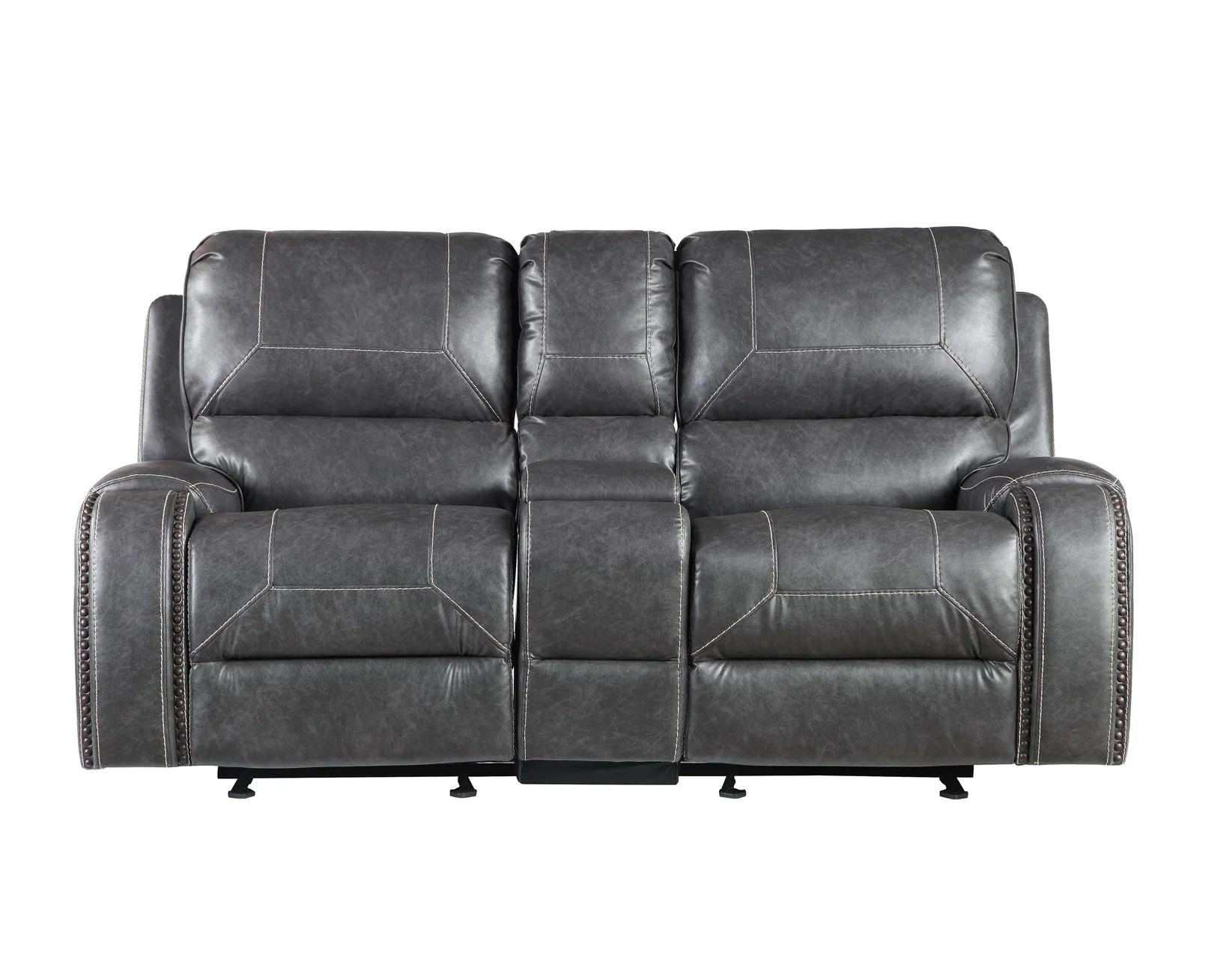 Keily Manual Glider Reclining Loveseat, Grey - Image 7