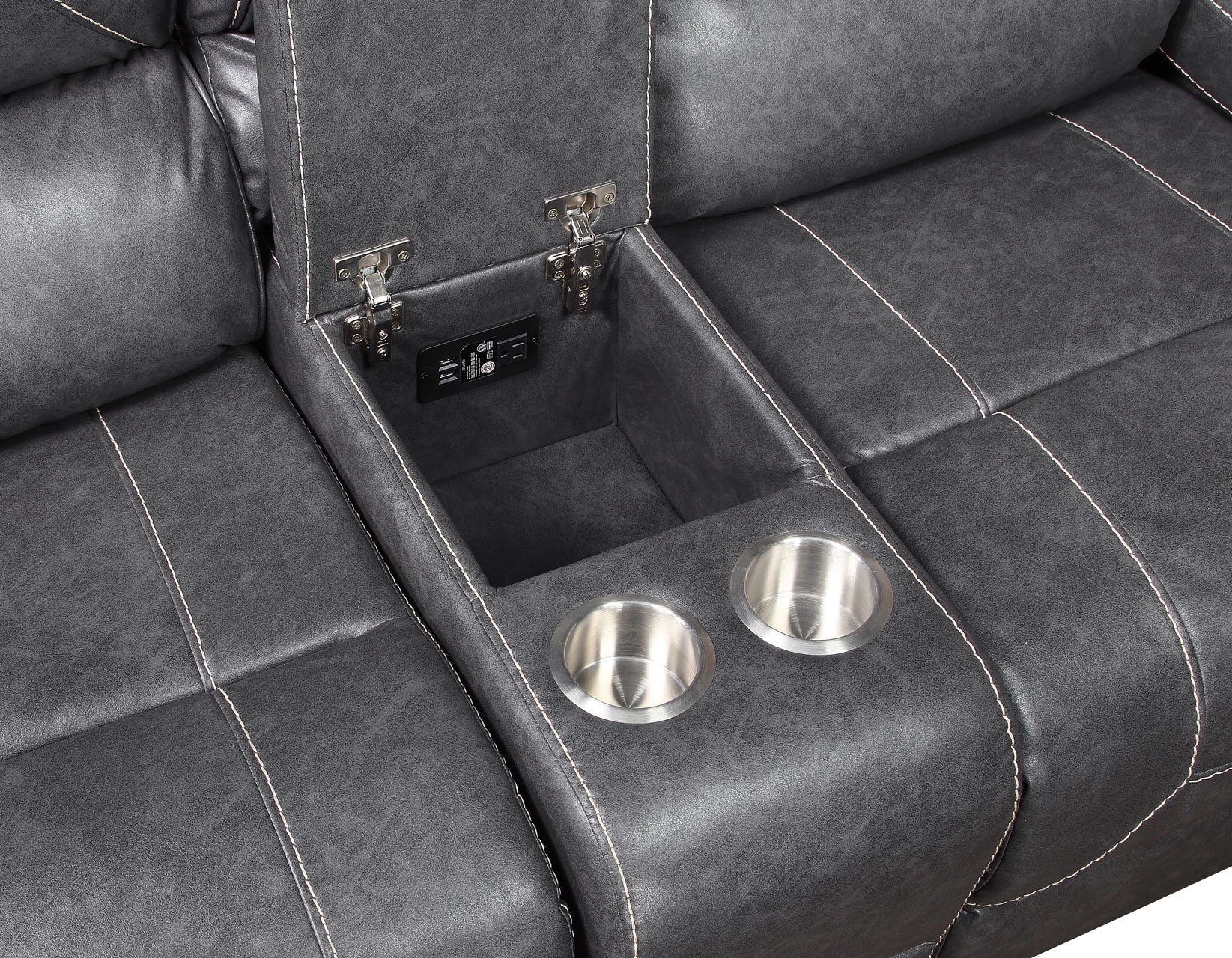 Keily Manual Glider Reclining Loveseat, Grey - Image 9