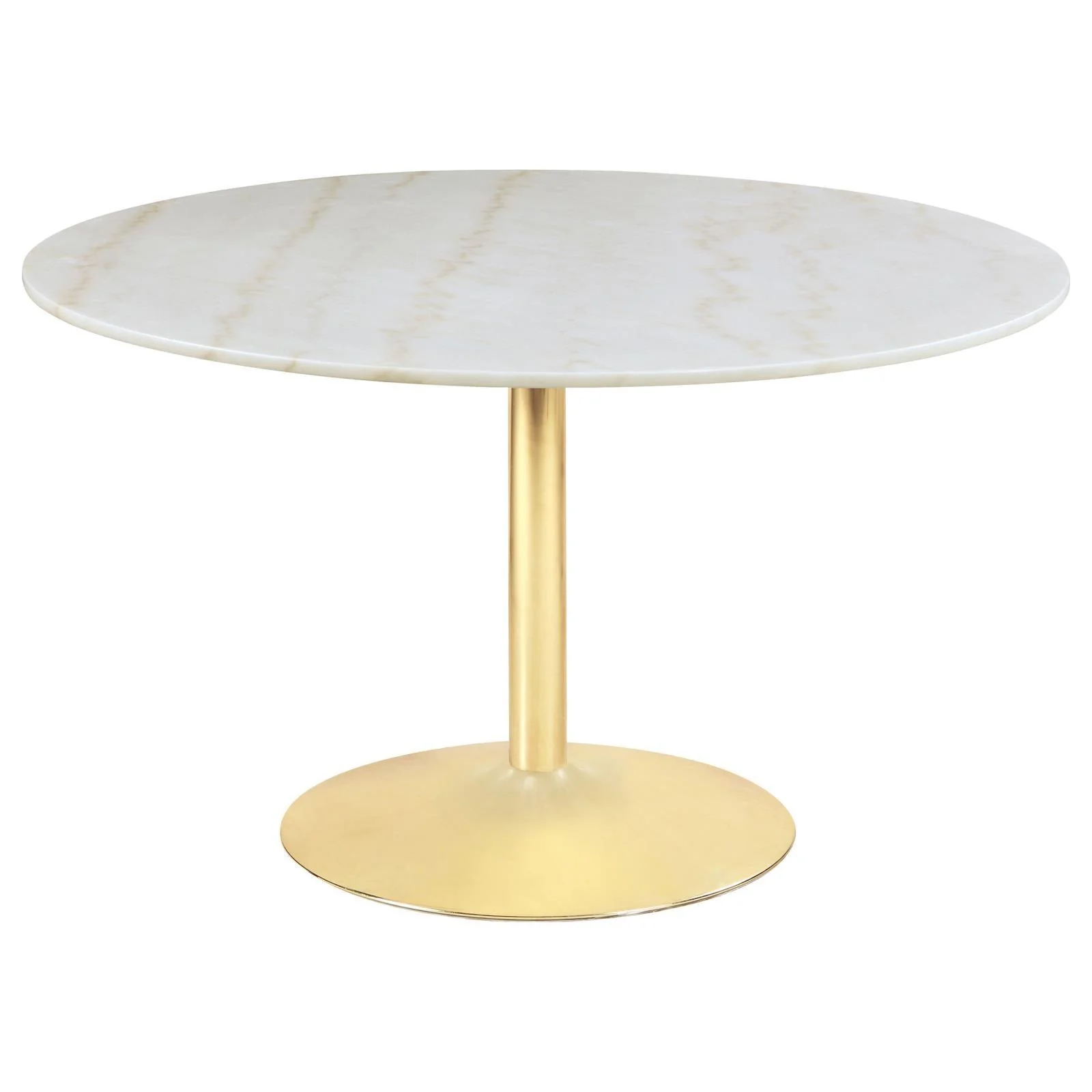Kella Blue/Gold 5-Piece Round Marble Top Dining Set - Image 2