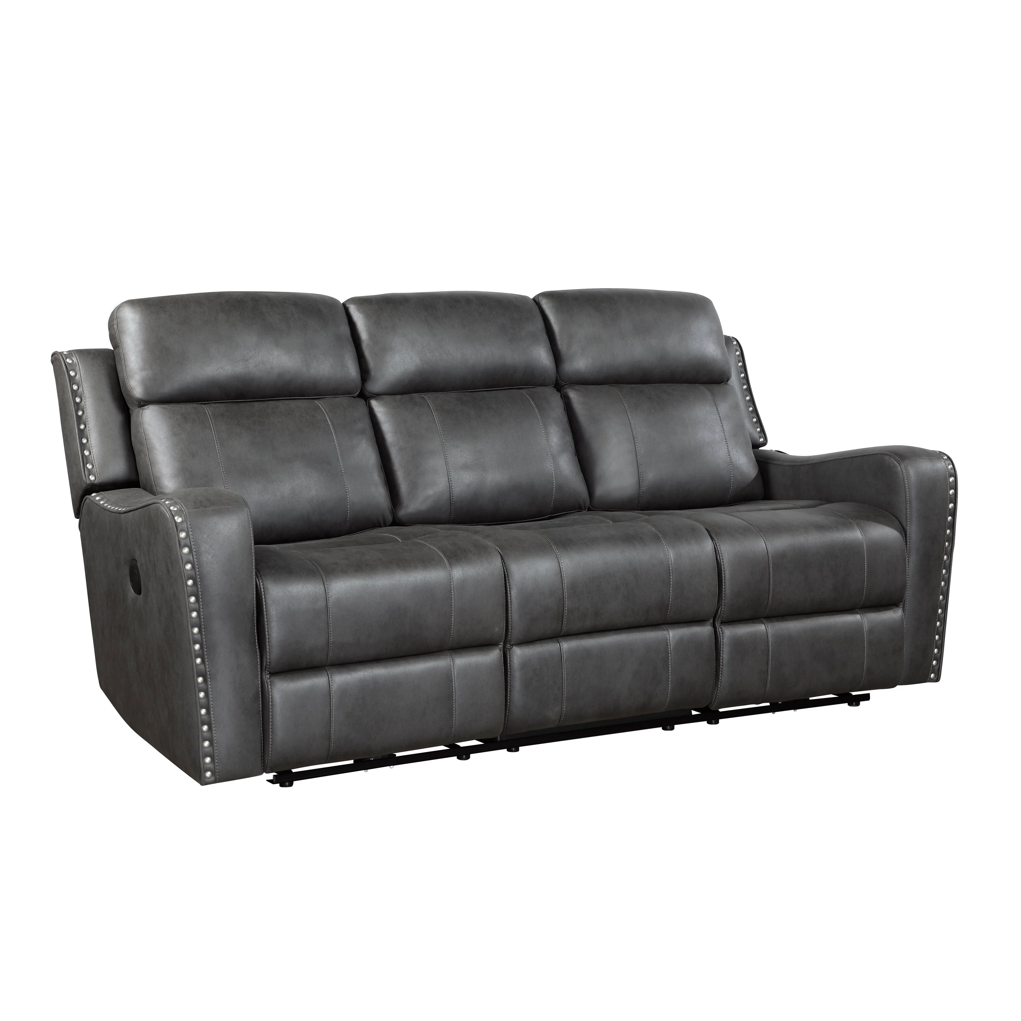 Kellen Smoky Gray Power Double Reclining Sofa - Image 2